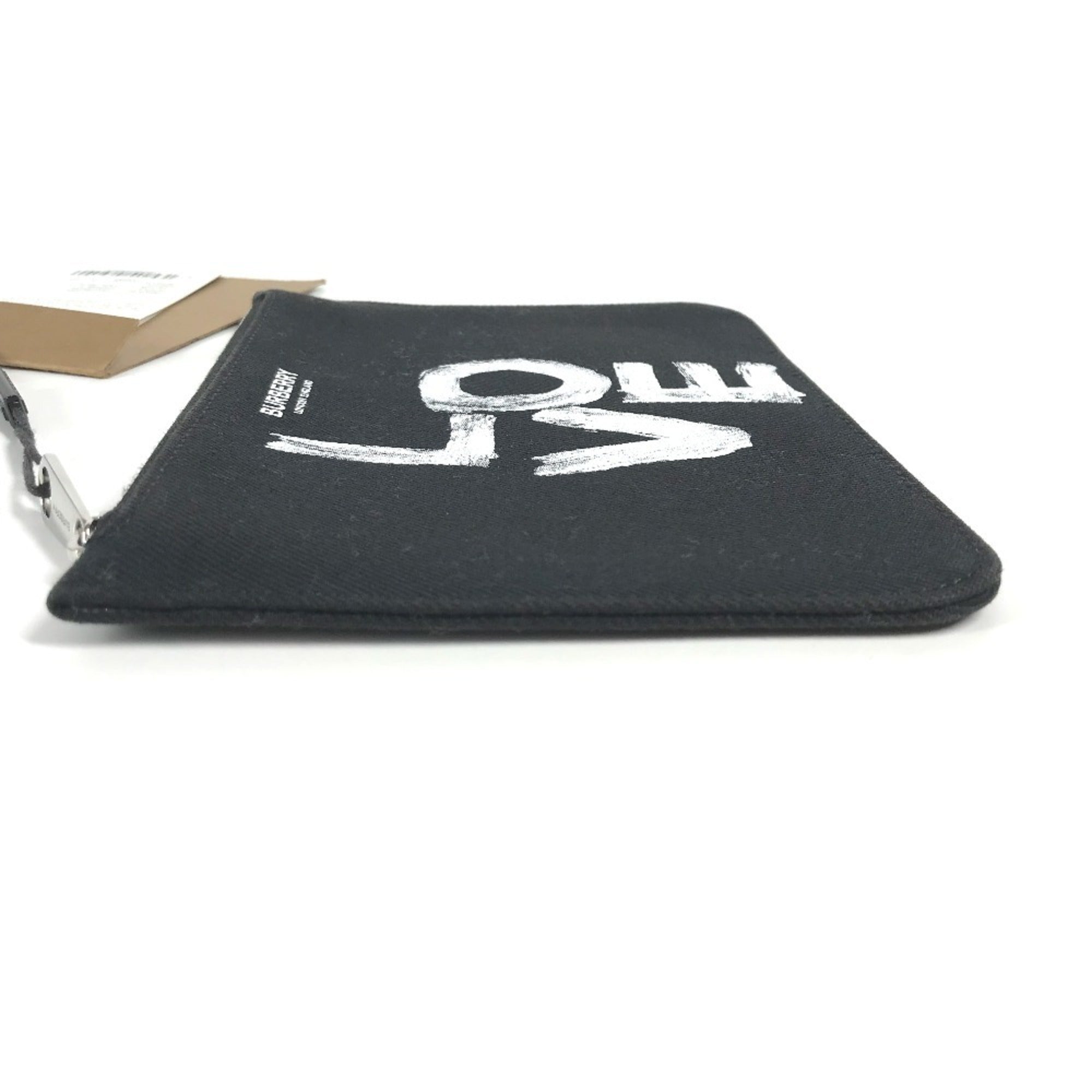 Burberry Black White Canvas Coin Purse/Coin Case (Pre-Owned)