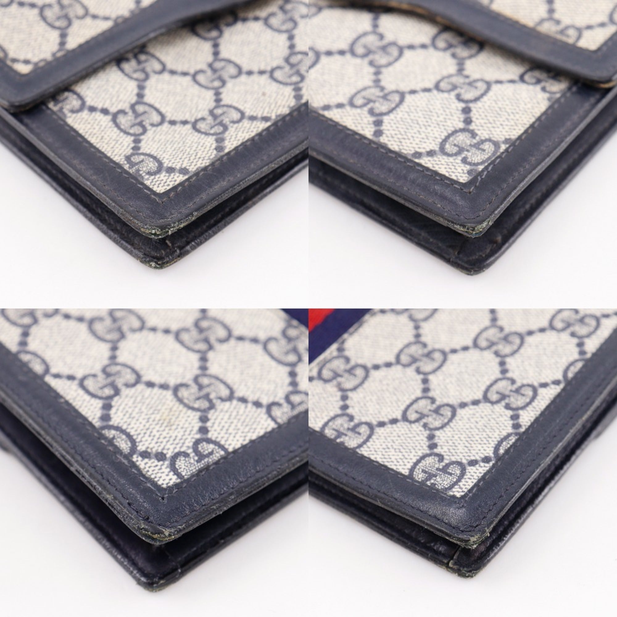 Gucci Navy Gg Supreme Pouch (Pre-Owned)
