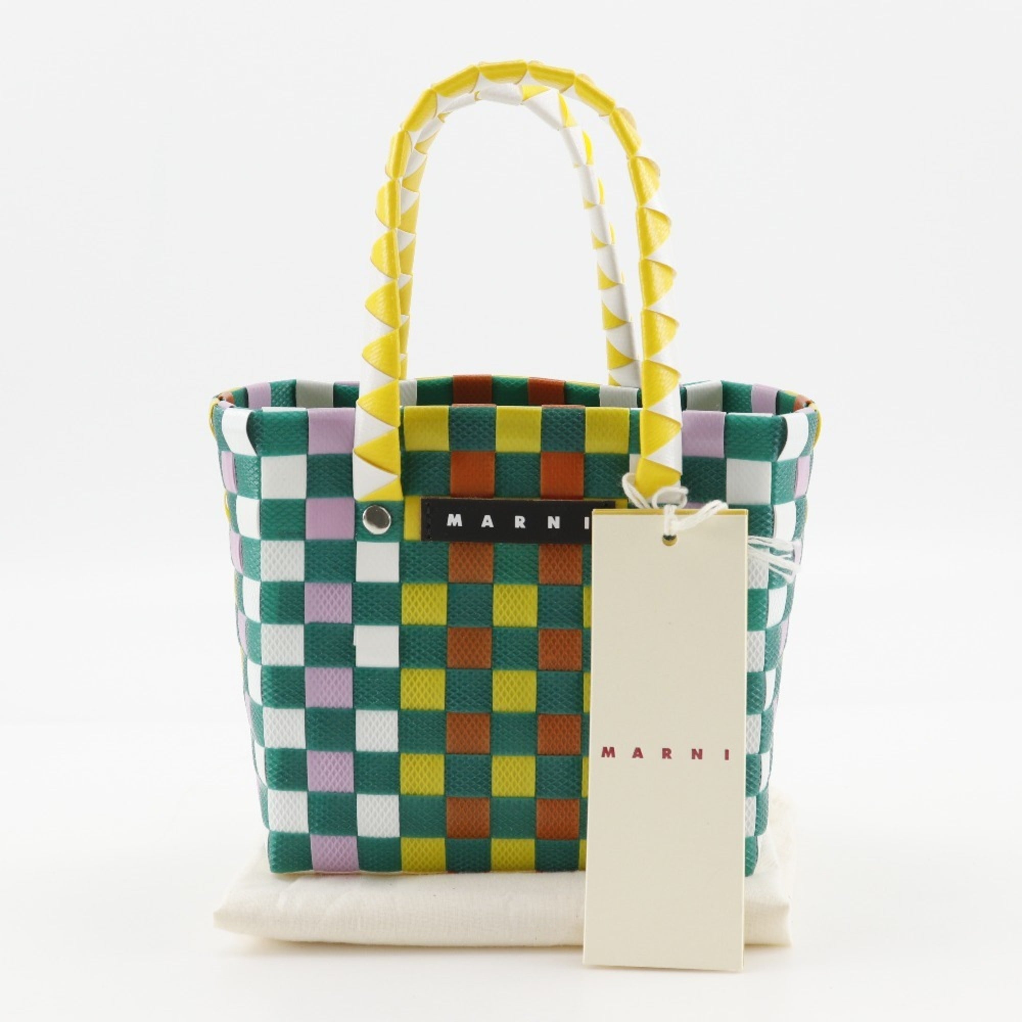 Marni Green Multi-Color Polypropylene Basket Handbag (Pre-Owned)