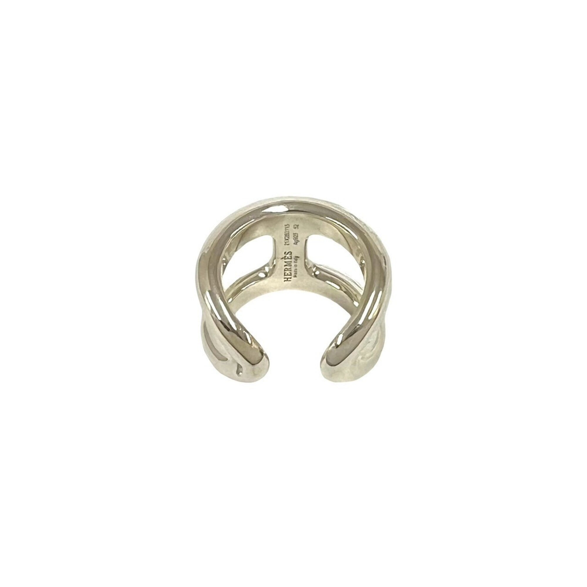 Hermes Silver Silver 925 Band Ring (Pre-Owned)