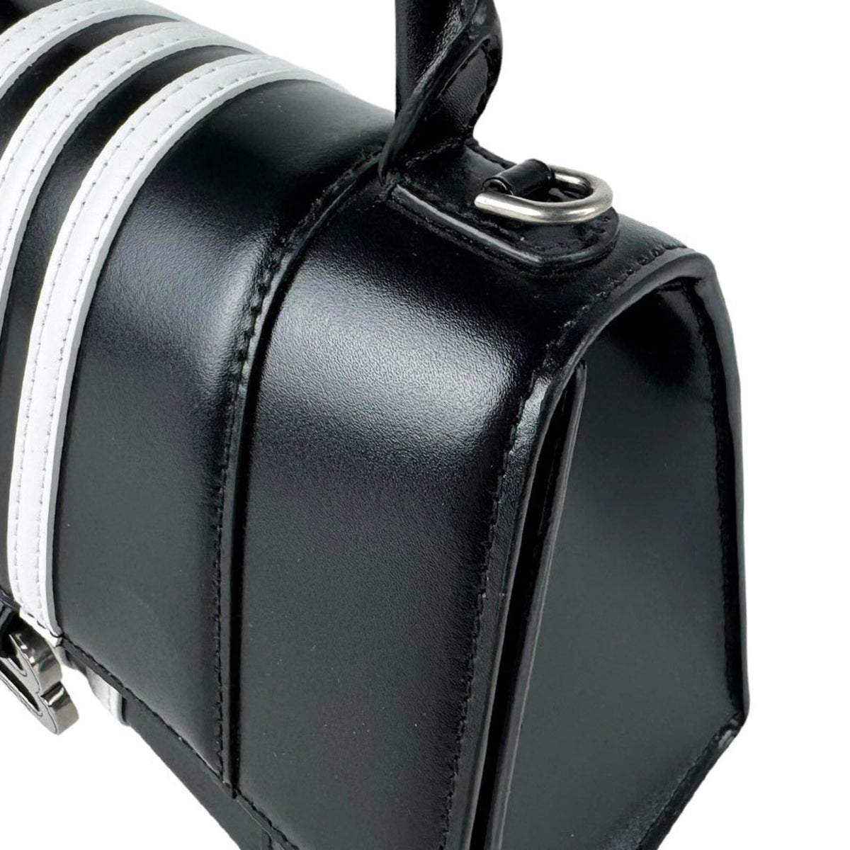 Balenciaga Black White Leather Handbag Shoulder Bag (Pre-Owned)