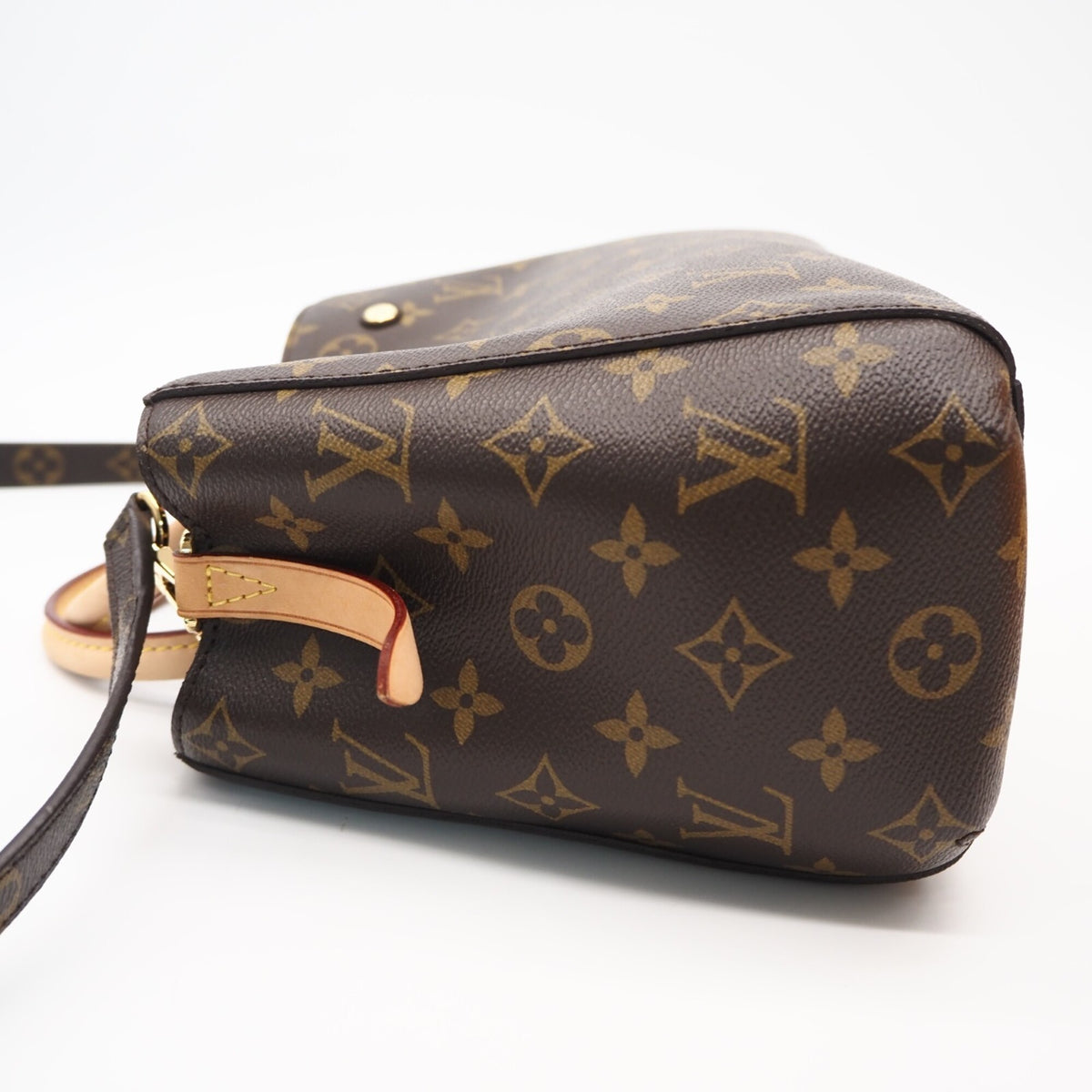 Louis Vuitton Beige Brown Coated Canvas Handbag Shoulder Bag (Pre-Owned)