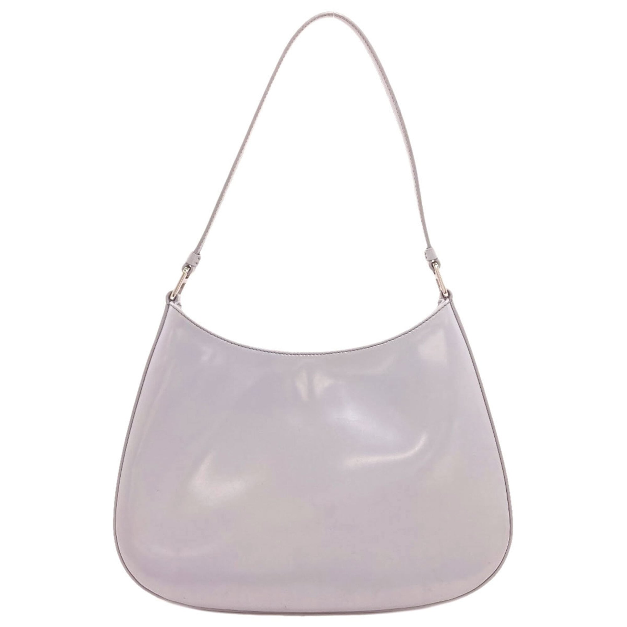 Prada Gray Leather Shoulder Bag (Pre-Owned)