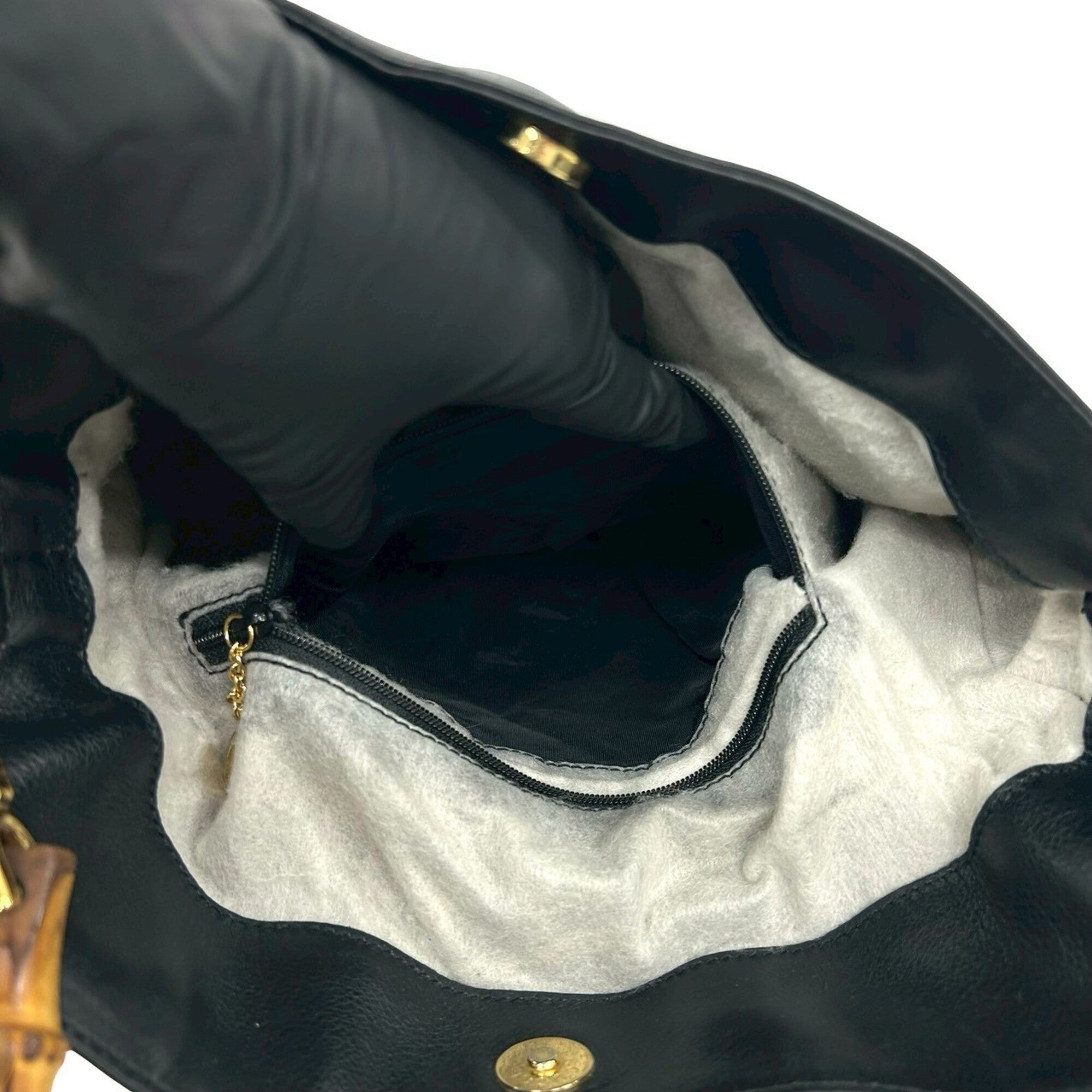 Gucci Black Leather Handbag Shoulder Bag (Pre-Owned)