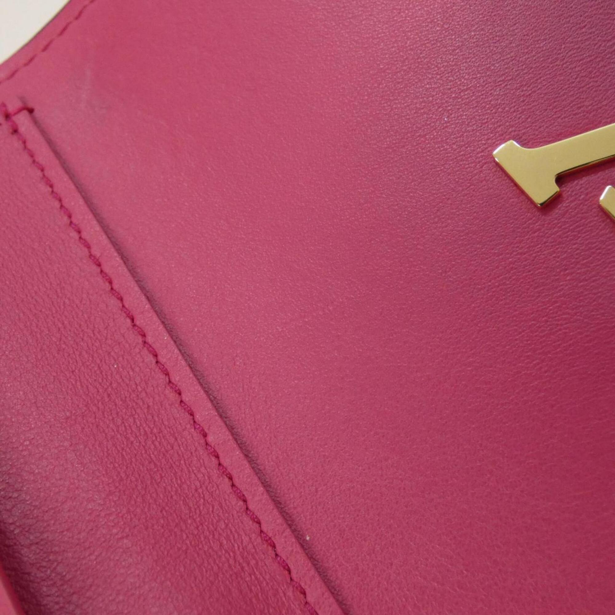 Louis Vuitton Taurillon Black Hot Pink Leather Wallet (Bi-Fold) (Pre-Owned)