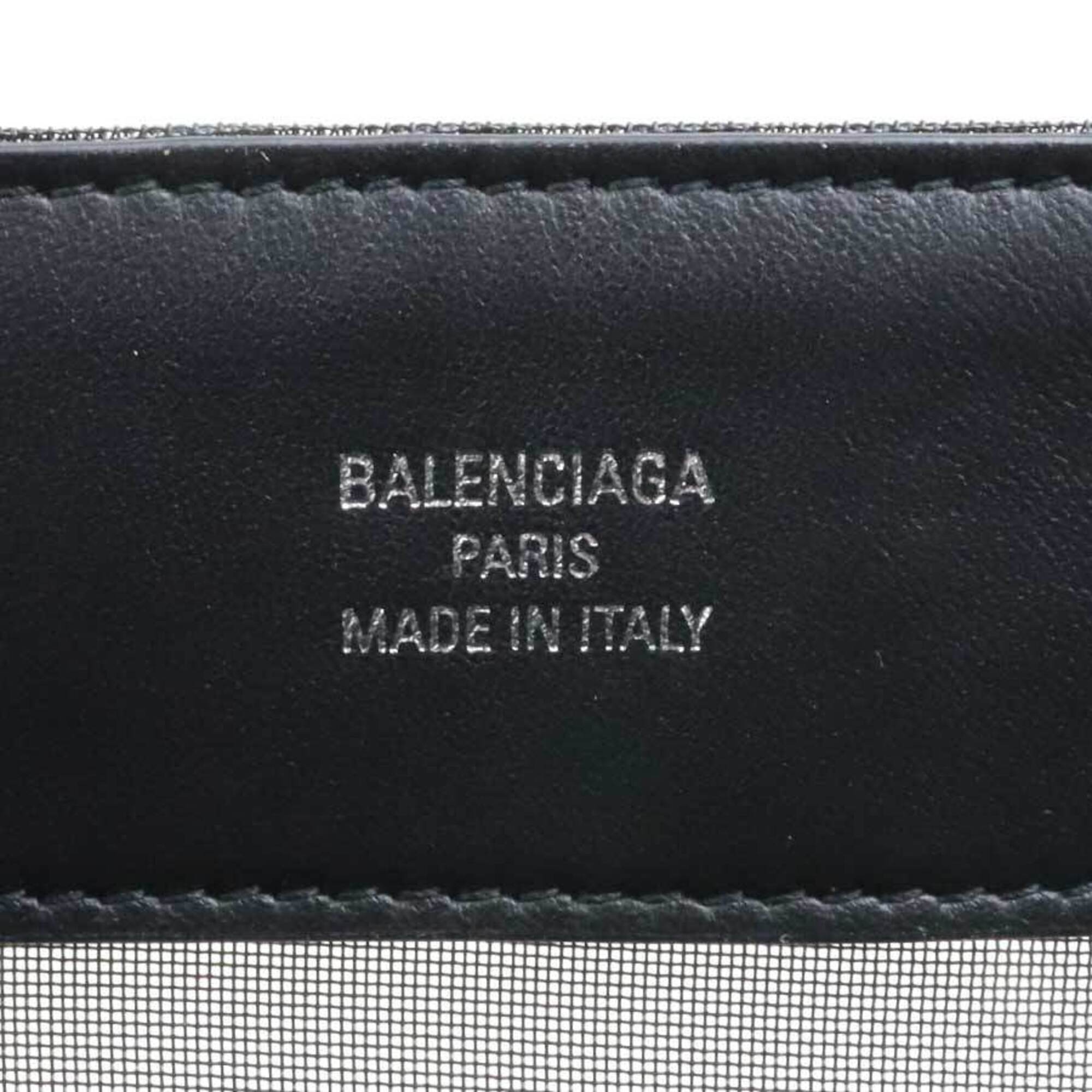 Balenciaga Black Leather Mesh Handbag Tote Bag (Pre-Owned)