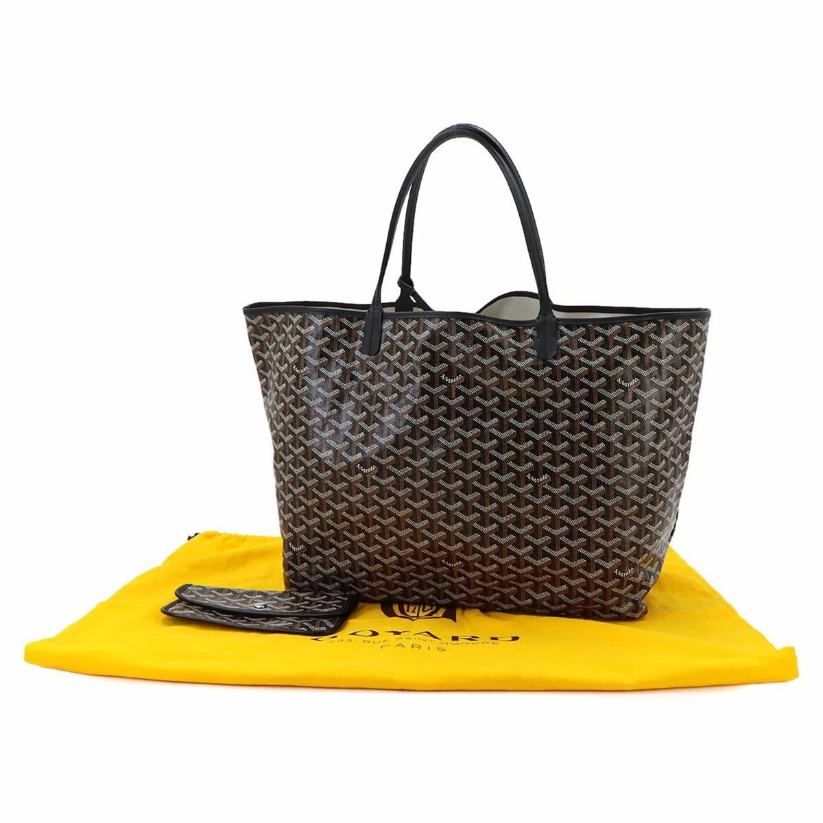 Goyard Saint Louis Black Pvc Leather Handbag Tote Bag (Pre-Owned)