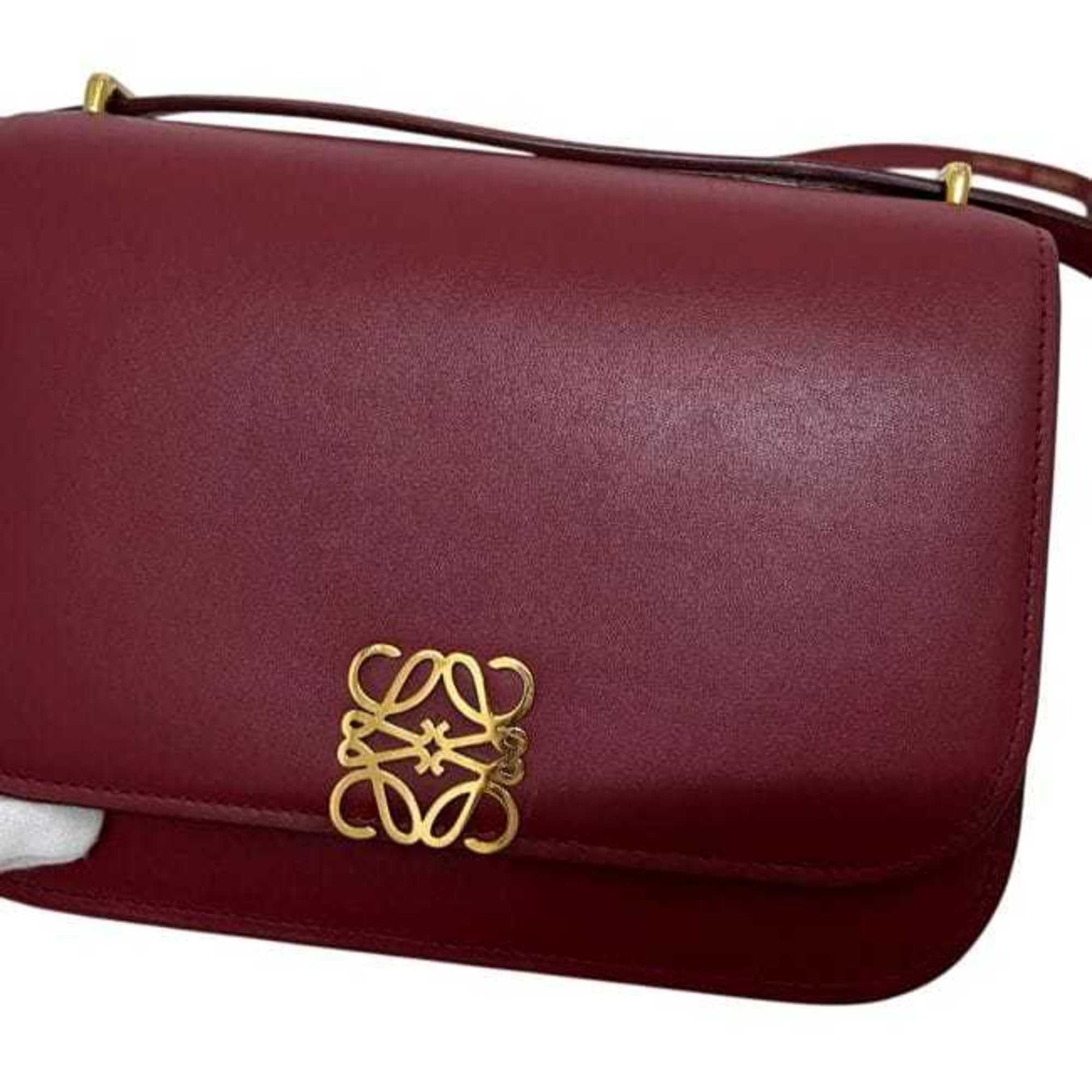 Loewe Red Color Leather Shoulder Bag (Pre-Owned)