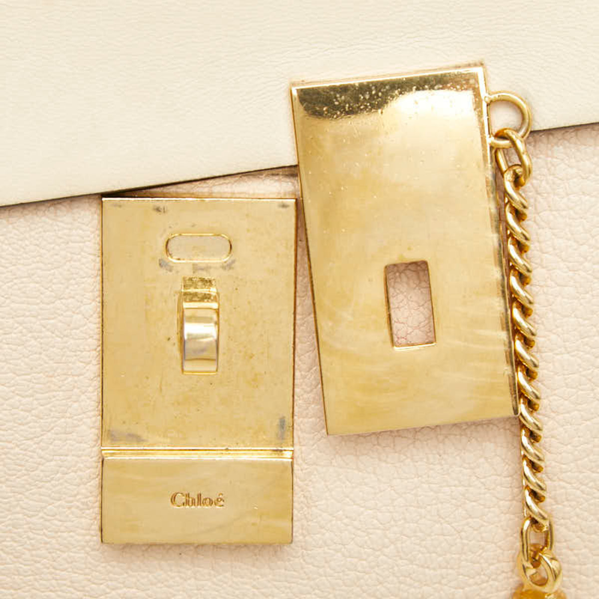 Chloé Beige Pink Leather Shoulder Bag (Pre-Owned)