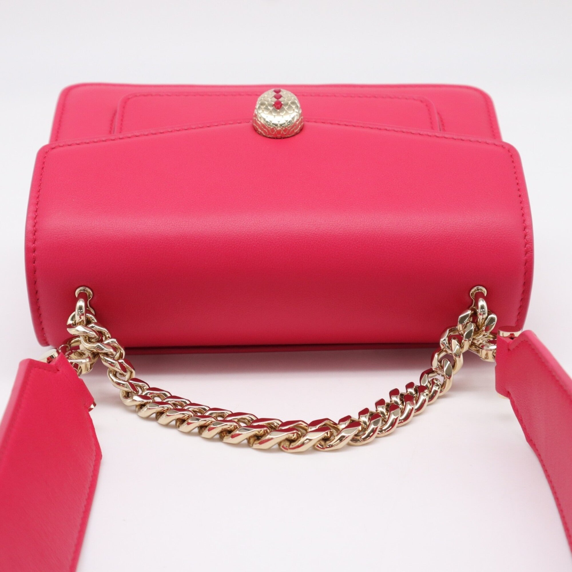 Bvlgari Pink Leather Handbag Shoulder Bag (Pre-Owned)