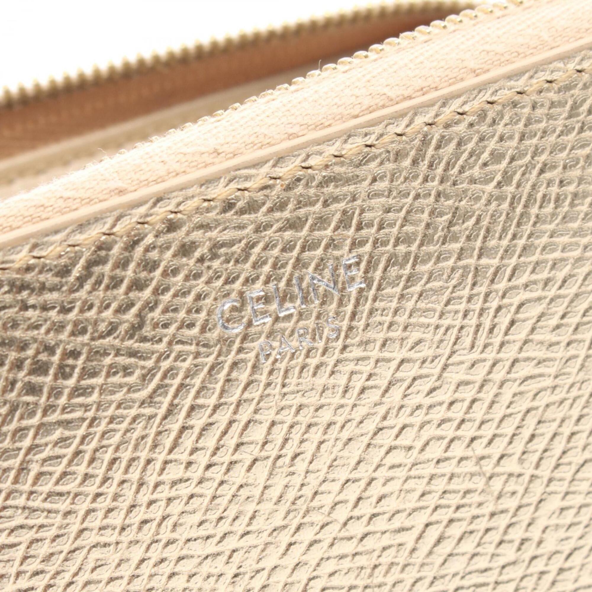 Celine Gold Leather Wallet (Bi-Fold) (Pre-Owned)