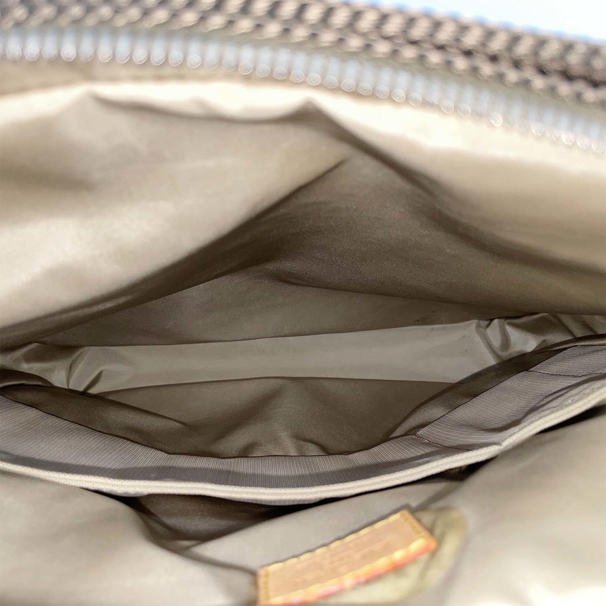 Louis Vuitton Beige Brown Canvas Leather Shoulder Bag (Pre-Owned)