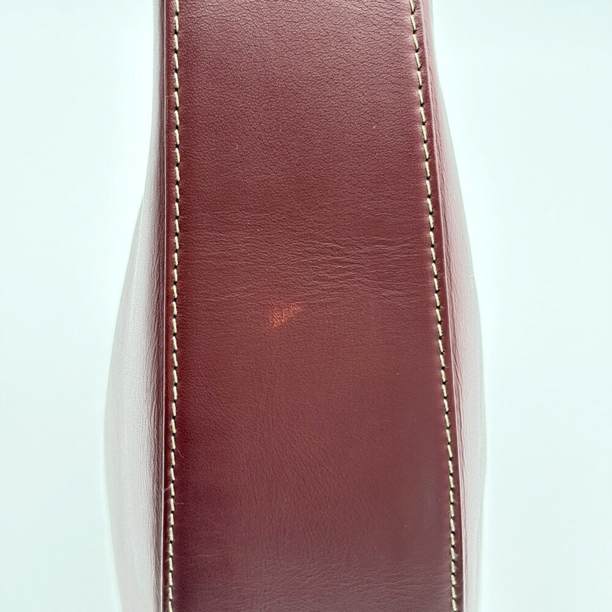 Cartier Bordeaux Leather Shoulder Bag (Pre-Owned)