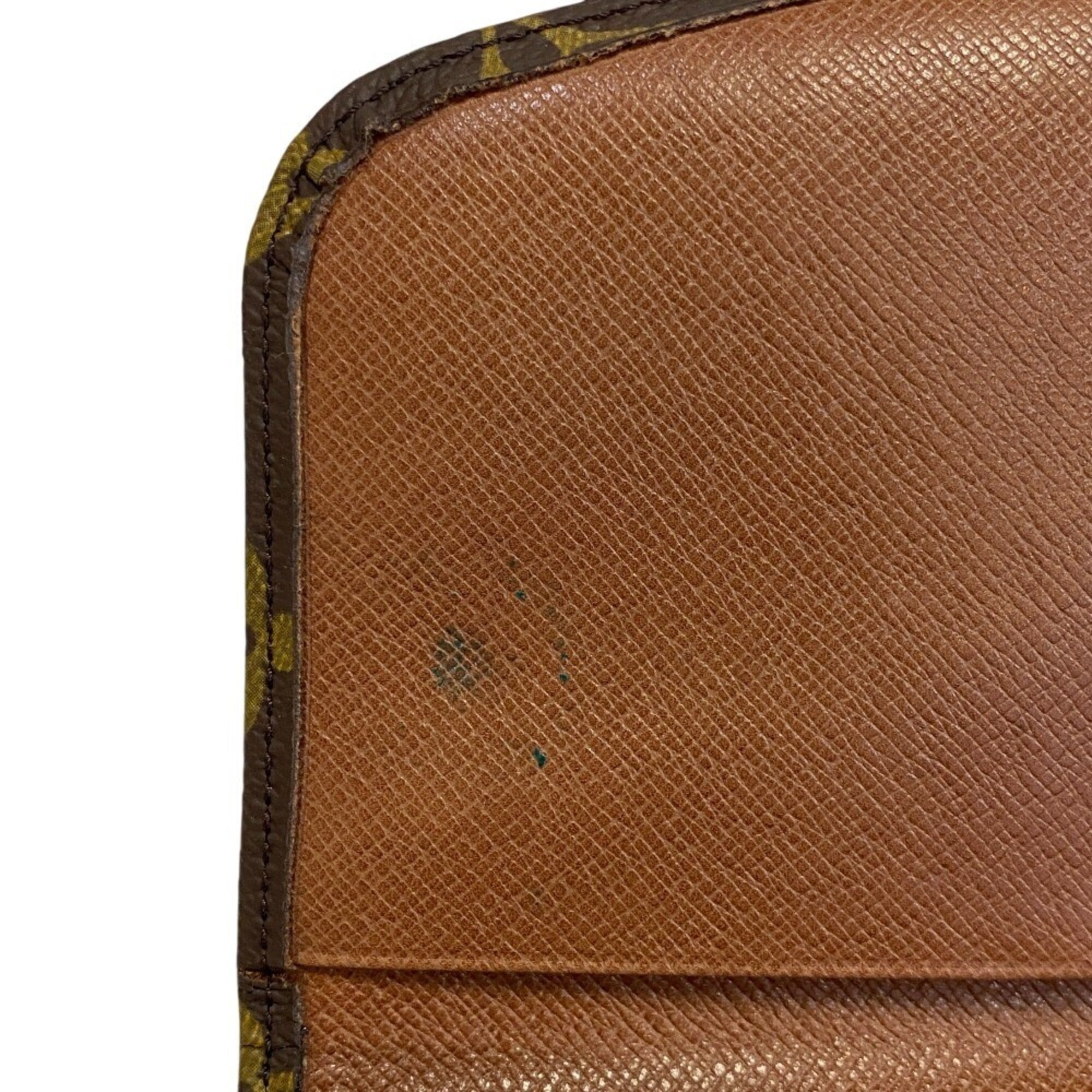 Louis Vuitton Monogram Brown Leather Clutch Bag Pochette (Pre-Owned)