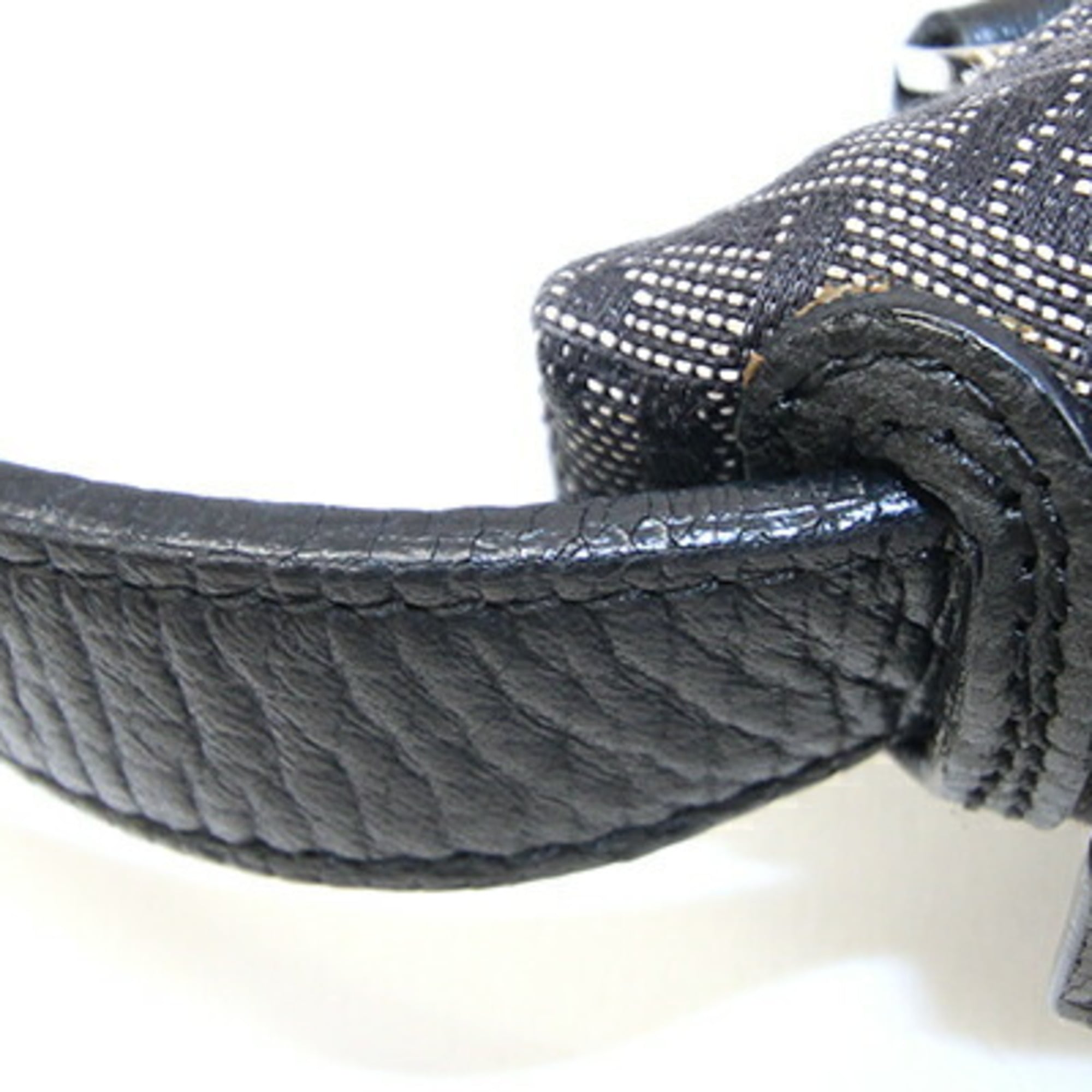 Loewe Black Gray Canvas Leather Handbag Shoulder Bag (Pre-Owned)