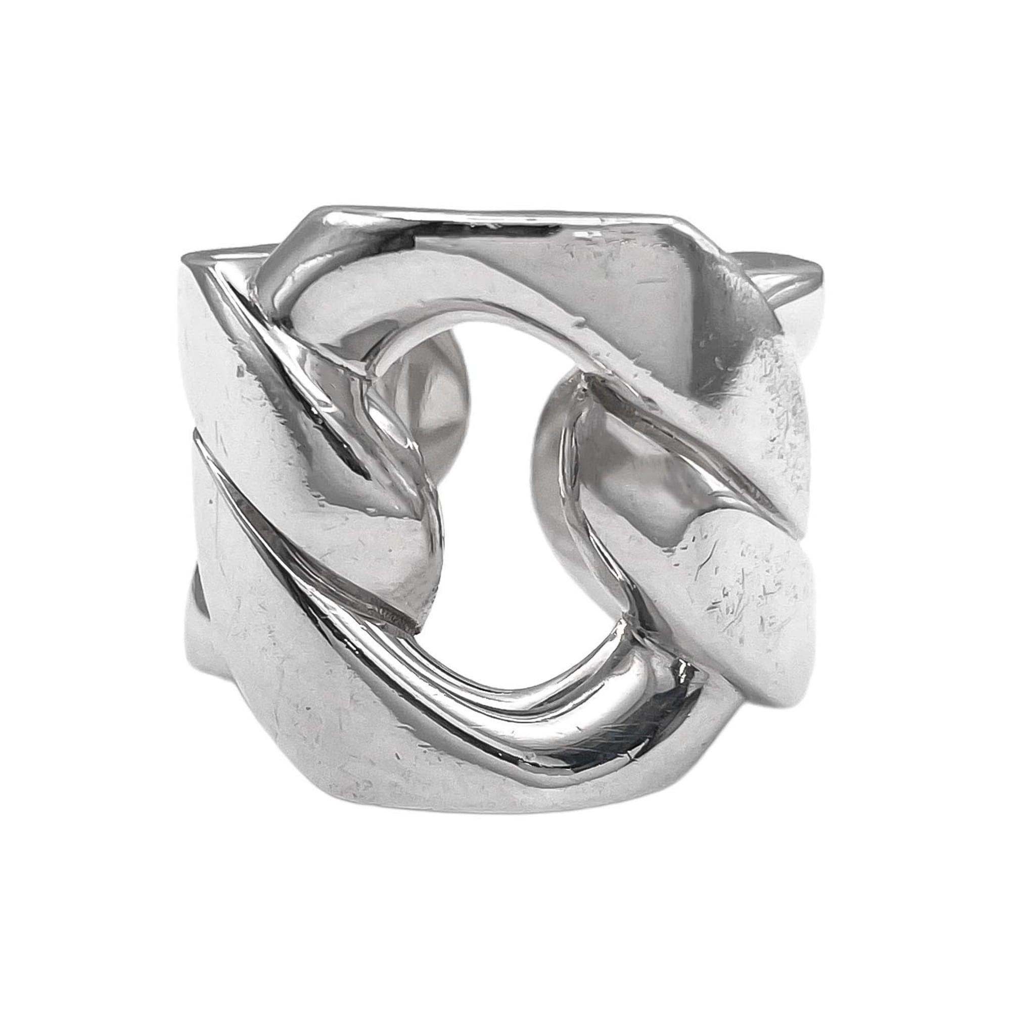 Hermes Silver Silver 925 Band Ring (Pre-Owned)