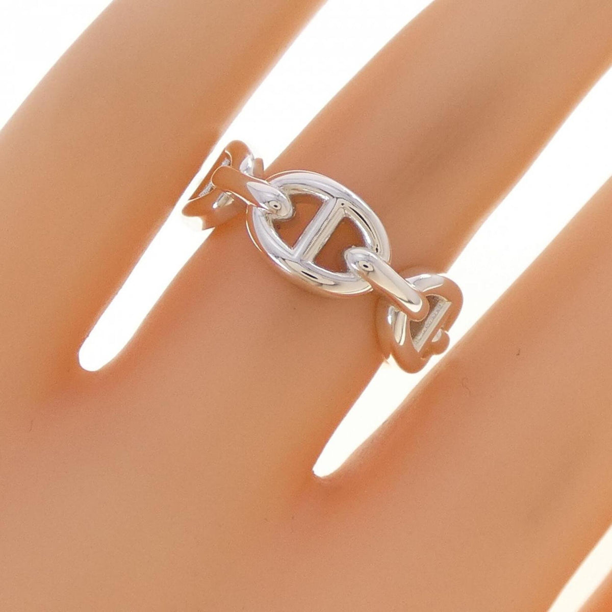 Hermes Silver 925 Band Ring (Pre-Owned)