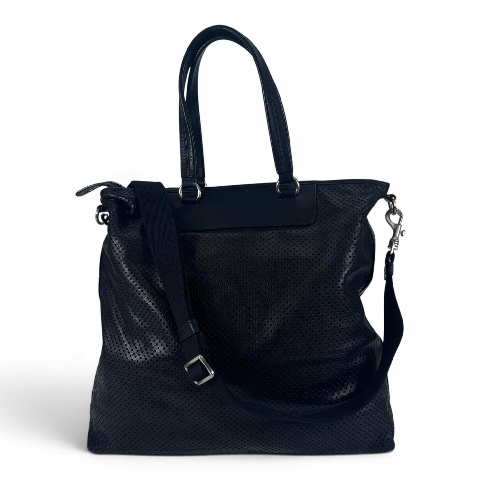 Bally Black Leather Shoulder Bag Tote Bag (Pre-Owned)