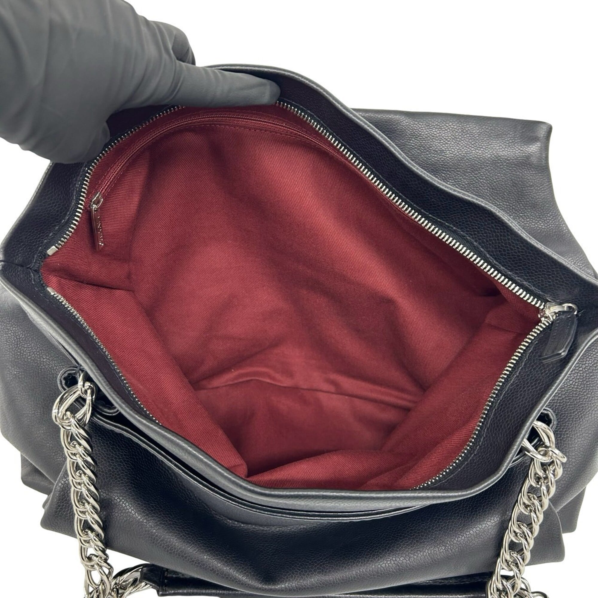 Chanel Black Grained Calfskin Shoulder Bag Tote Bag (Pre-Owned)
