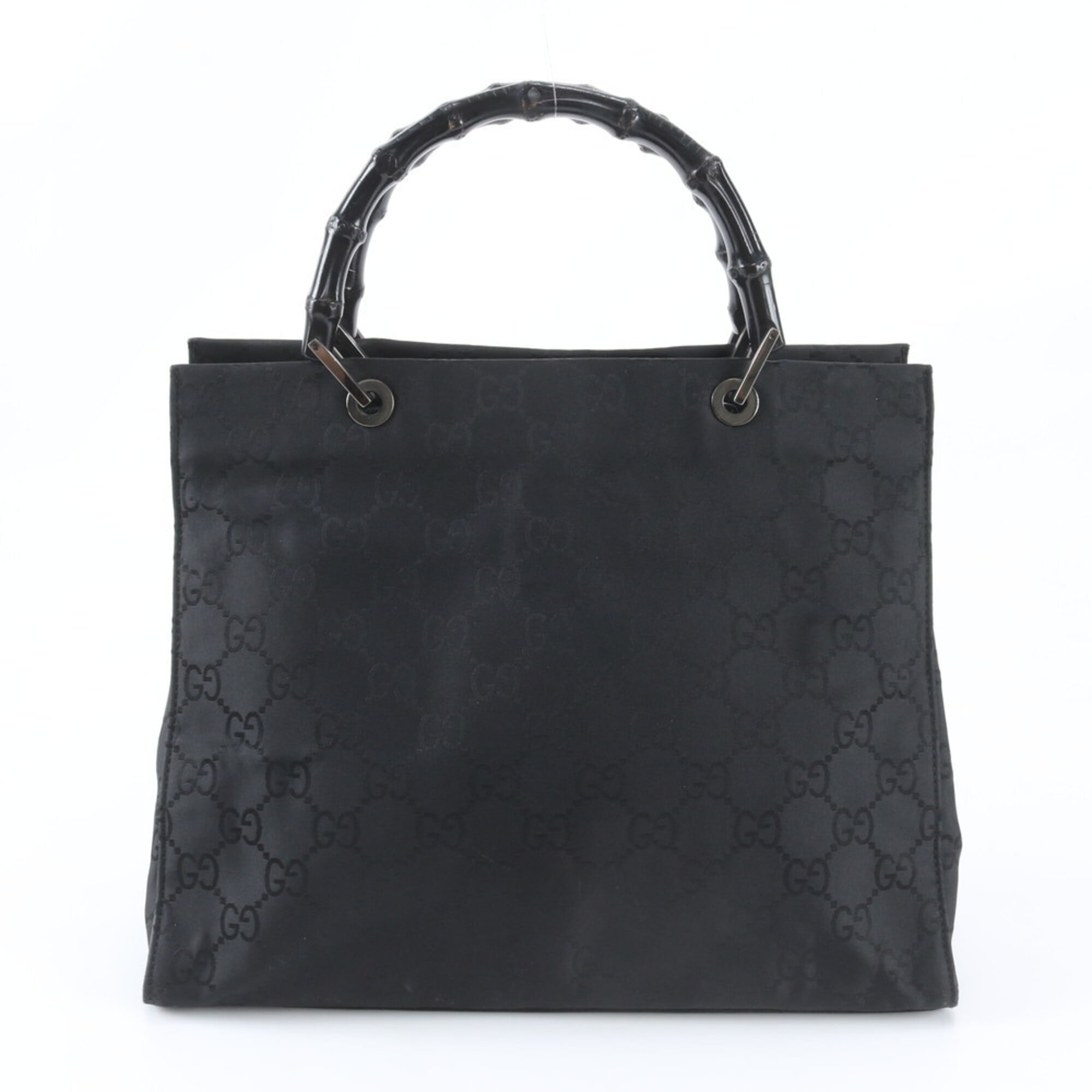 Gucci Bamboo Black Handbag Tote Bag (Pre-Owned)