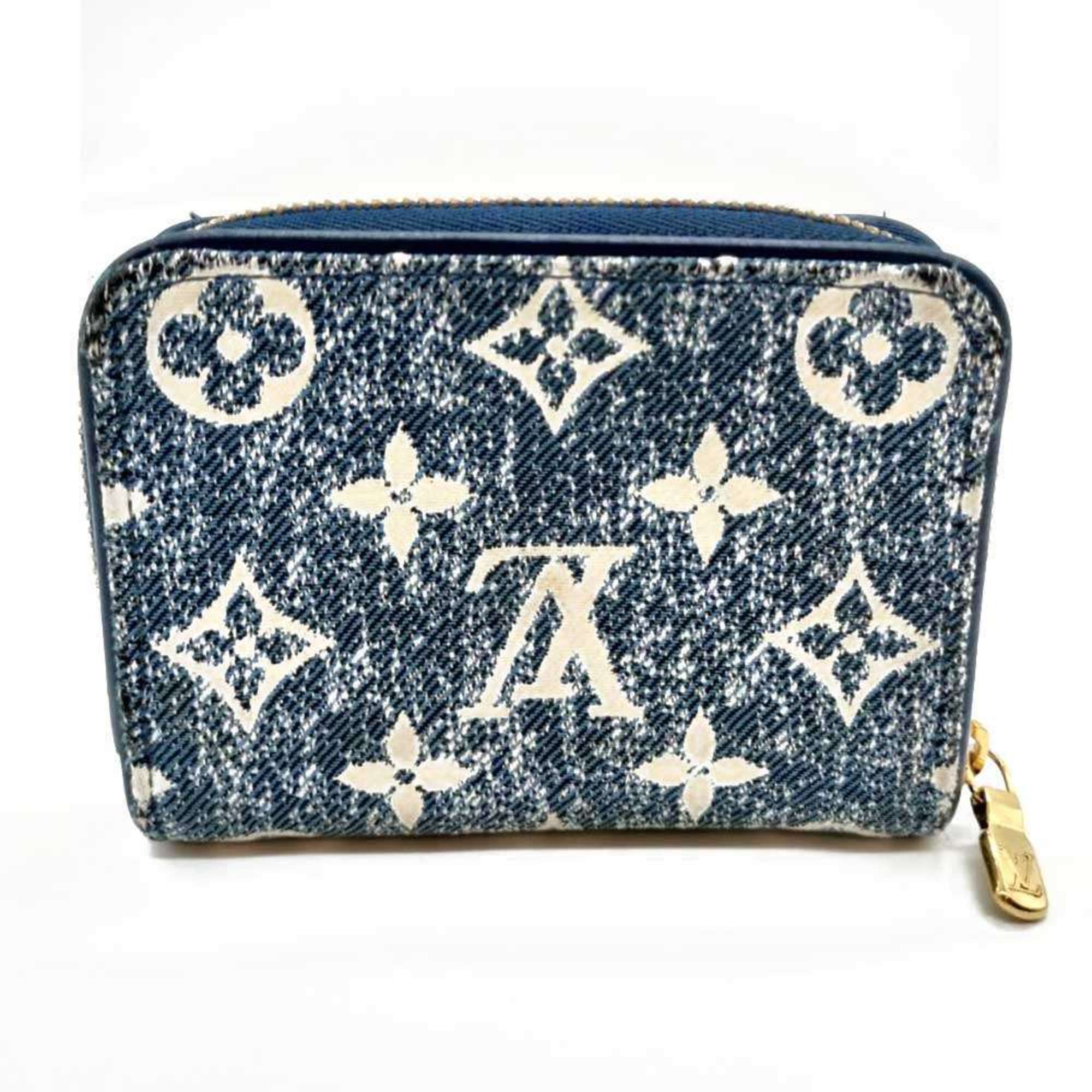 Louis Vuitton Monogram Blue Jacquard Denim Coin Purse/Coin Case (Pre-Owned)
