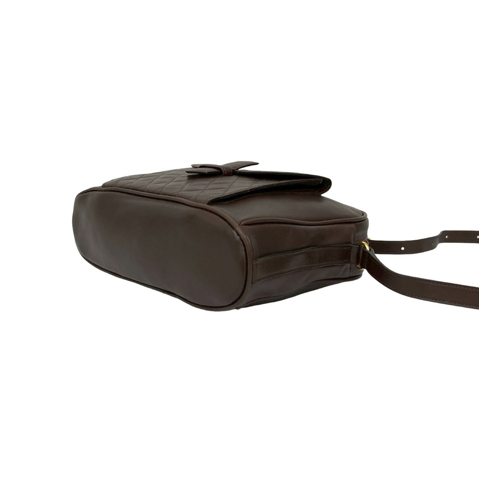 Yves Saint Laurent Brown Leather Pochette Shoulder Bag (Pre-Owned)