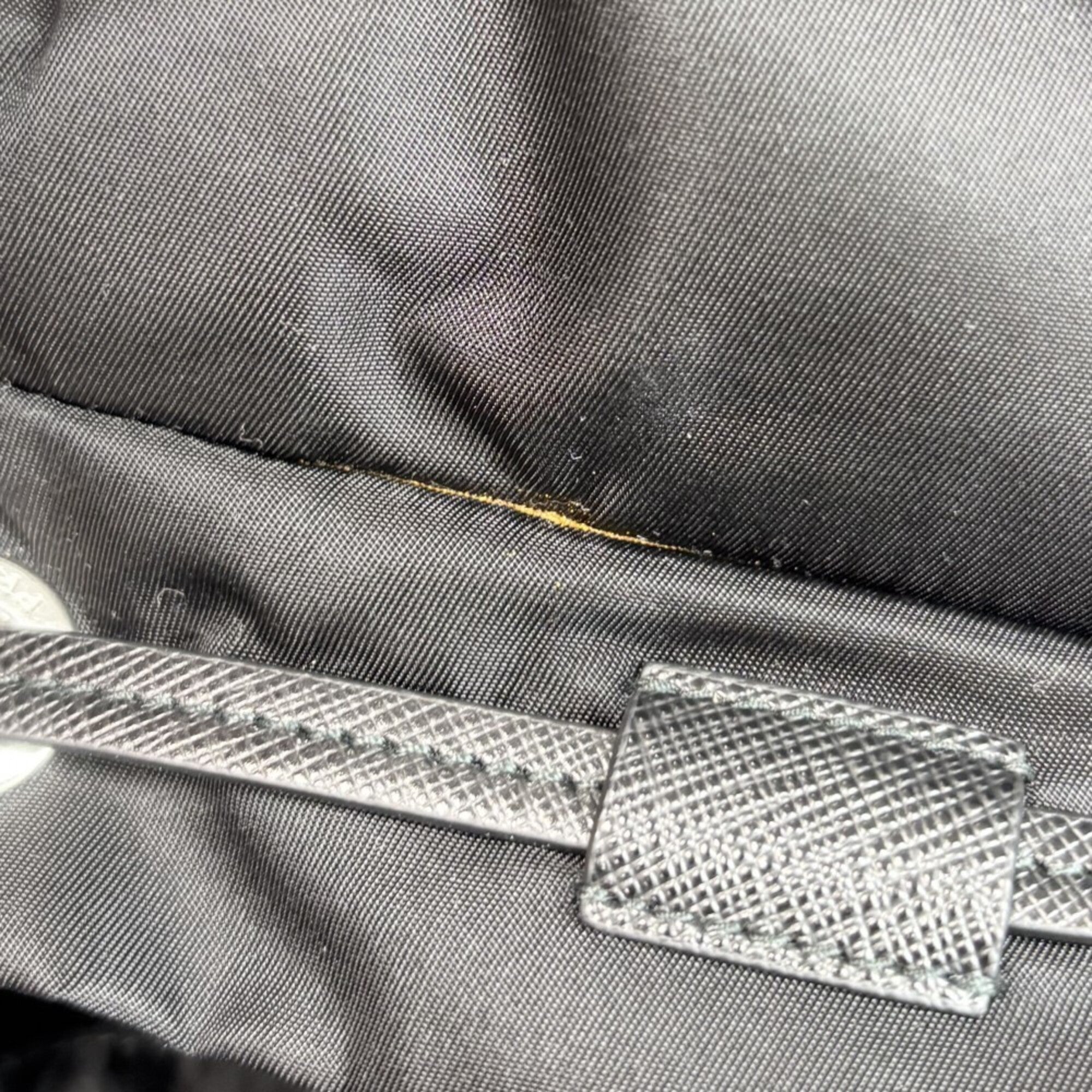 Prada Black White Nylon Leather (Pre-Owned)