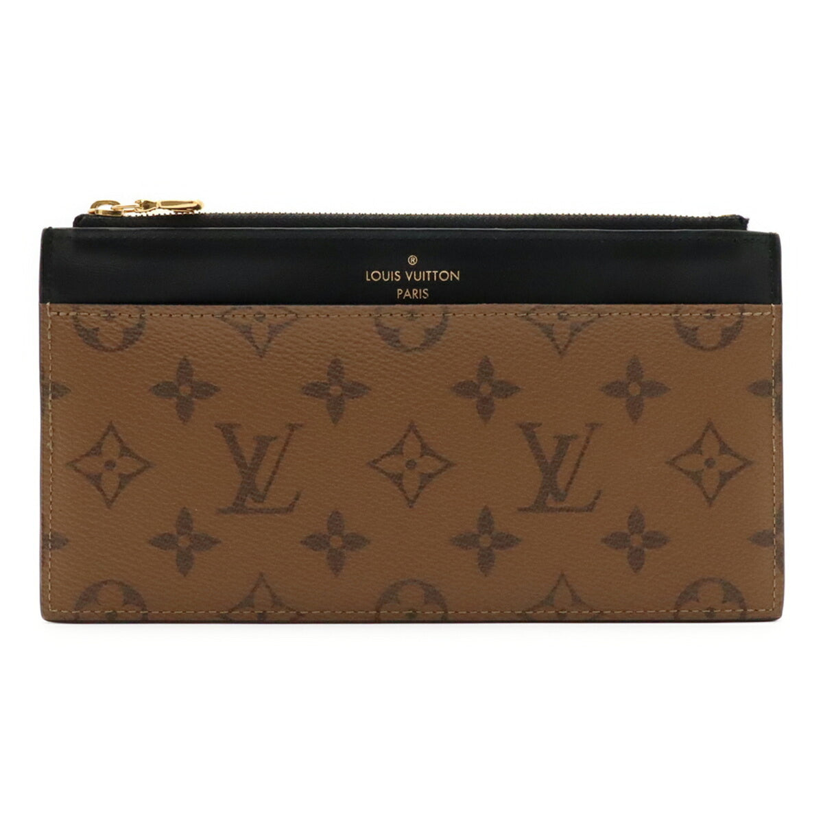 Louis Vuitton Black Brown Monogram Monogram Reverse Card Wallet (Pre-Owned)