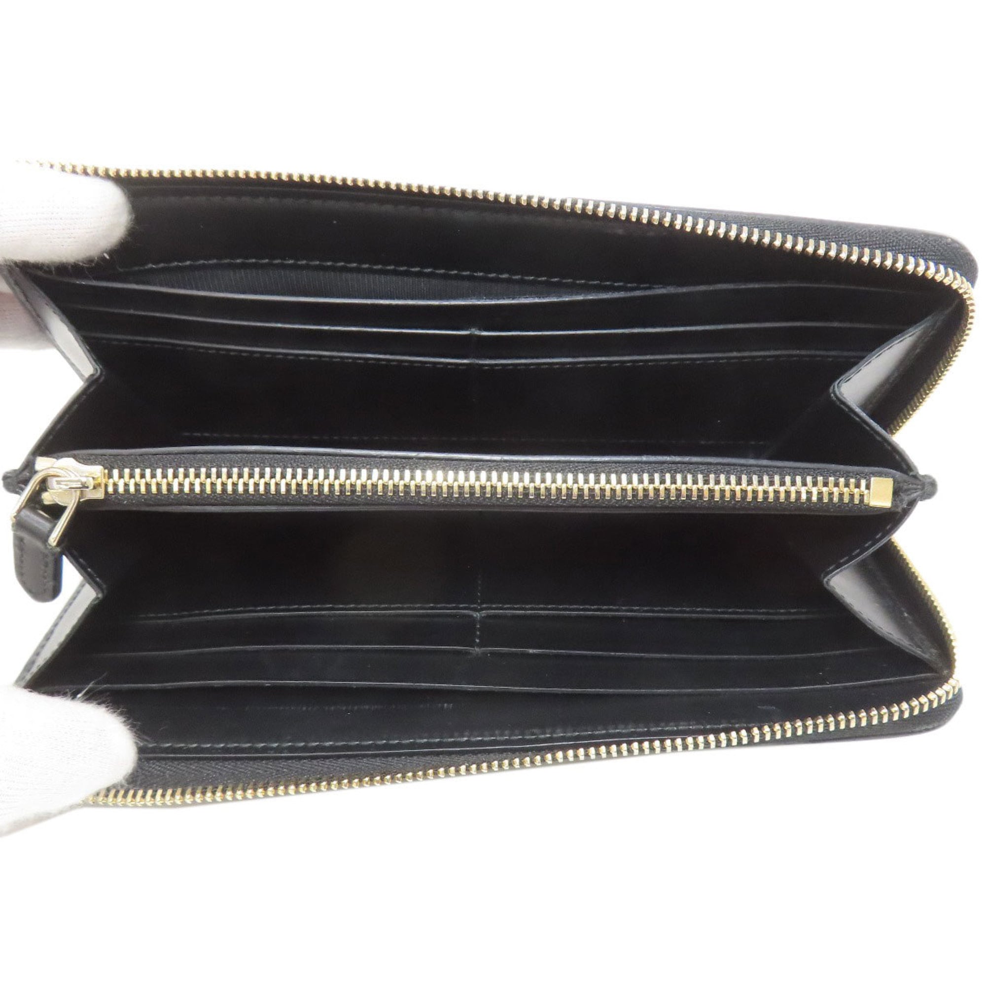 Bvlgari Black Leather Long Wallet (Bi-Fold) (Pre-Owned)