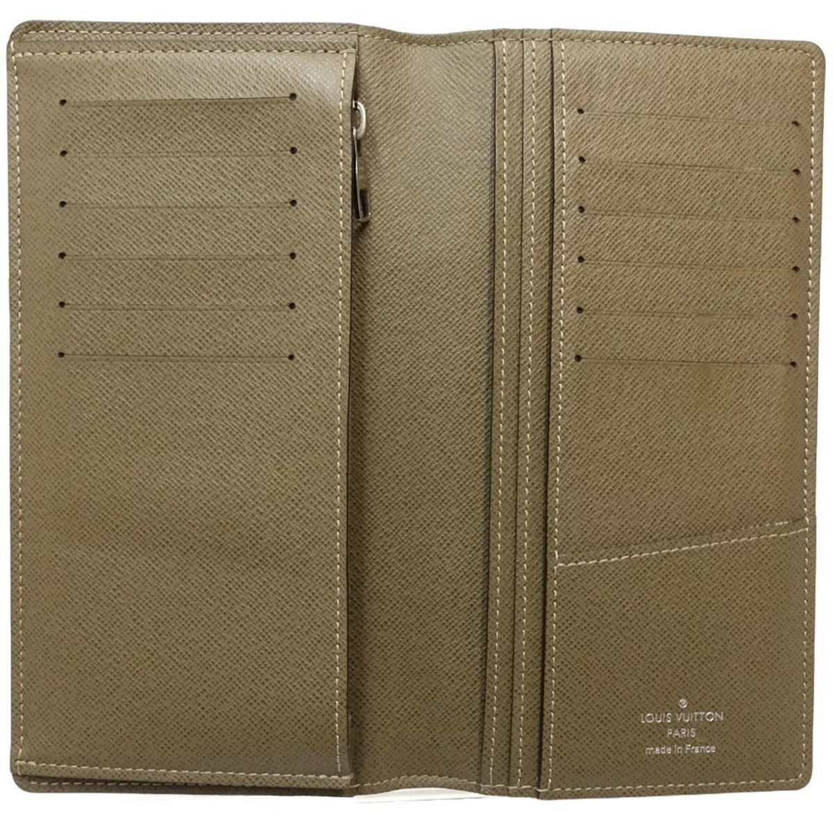 Louis Vuitton Khaki Taiga Leather Long Wallet (Bi-Fold) (Pre-Owned)