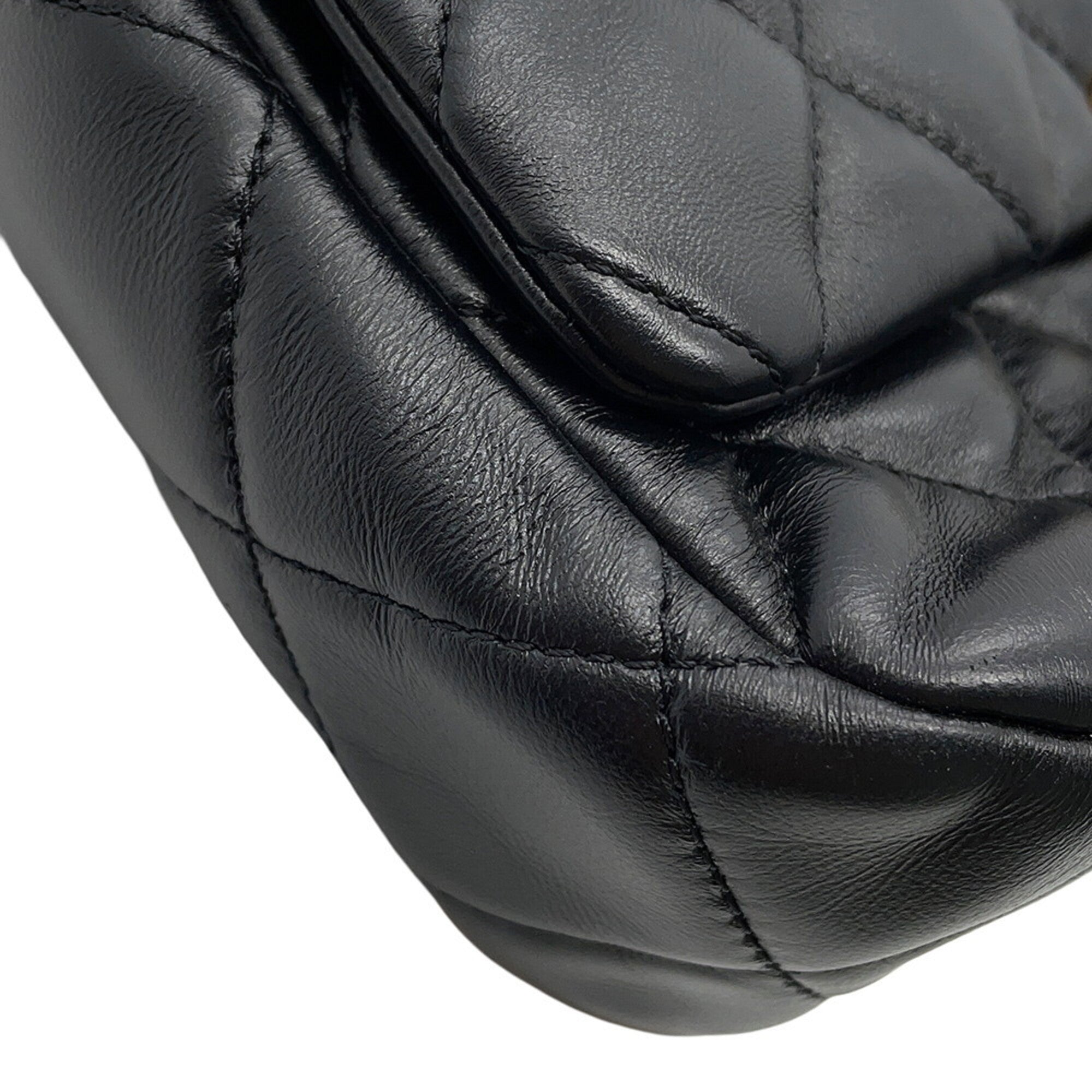 Chanel Black Leather Handbag Shoulder Bag (Pre-Owned)