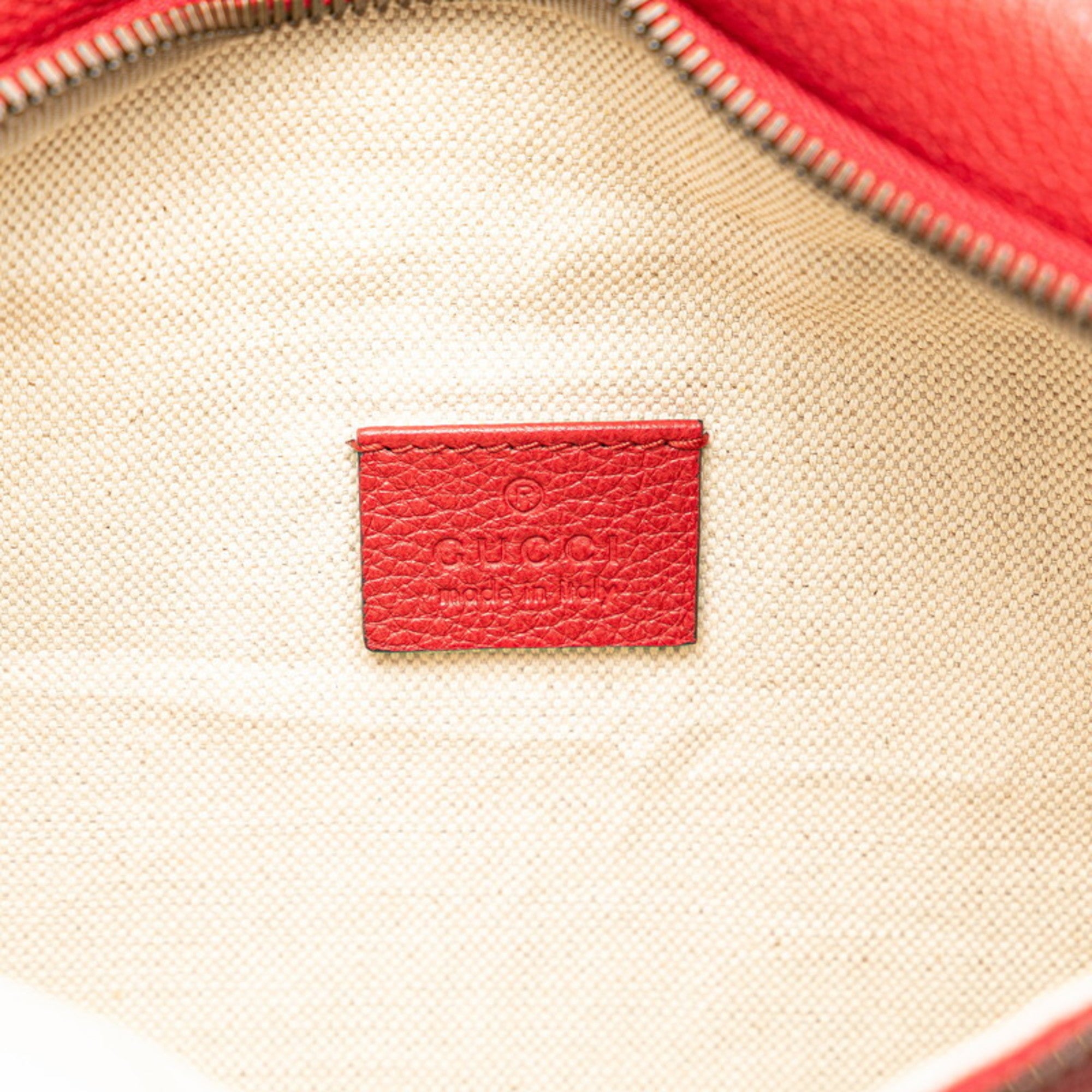 Gucci Sherry Line Red Color Leather Fanny Pack (Pre-Owned)