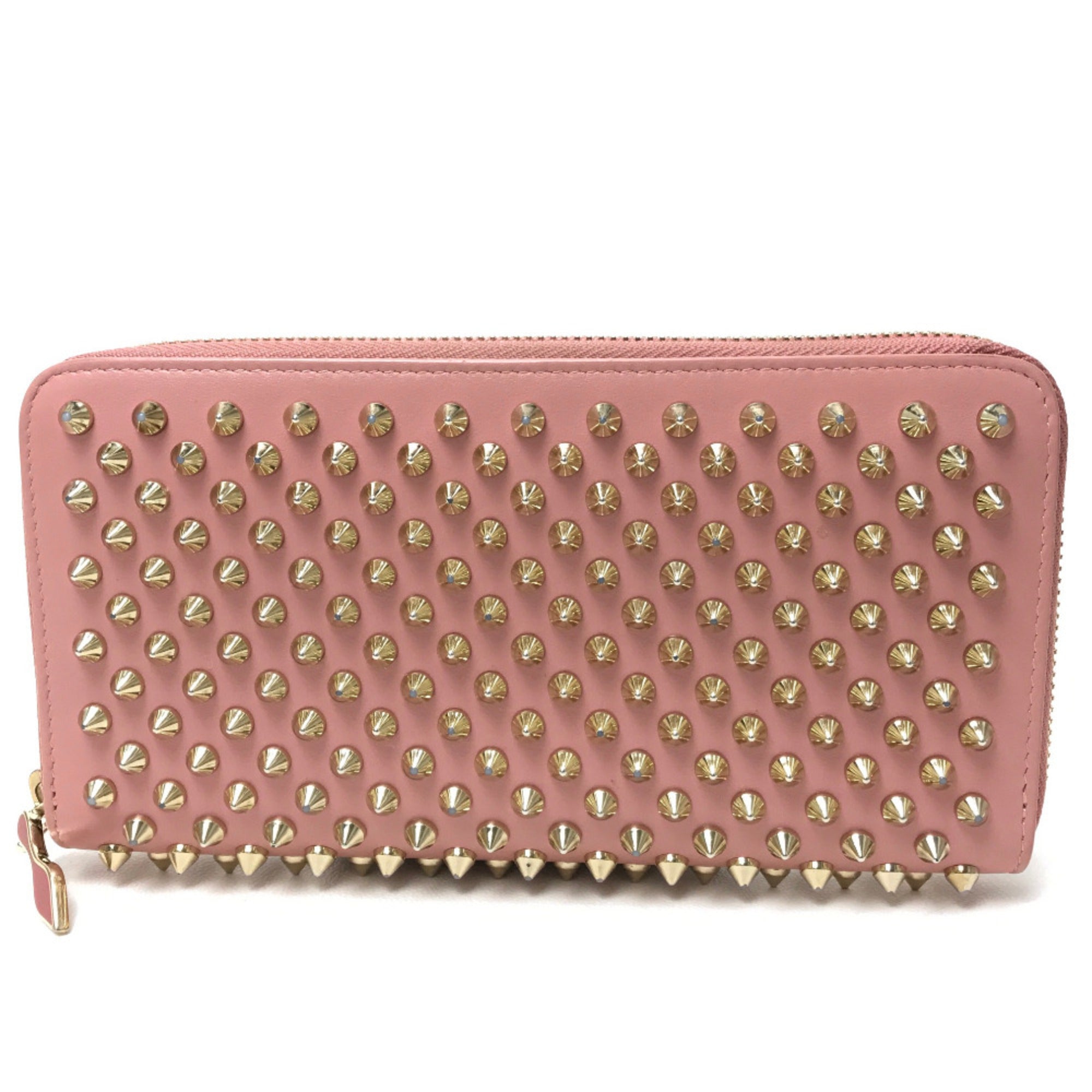 Christian Louboutin Pink Leather Long Wallet (Bi-Fold) (Pre-Owned)