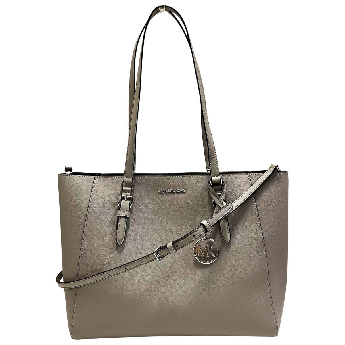 Michael Kors Beige Leather Shoulder Bag Tote Bag (Pre-Owned)