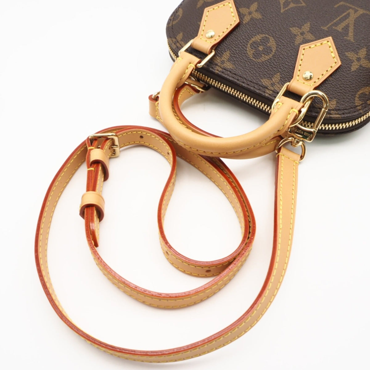 Louis Vuitton Monogram Beige Brown Coated Canvas Leather Shoulder Bag (Pre-Owned)