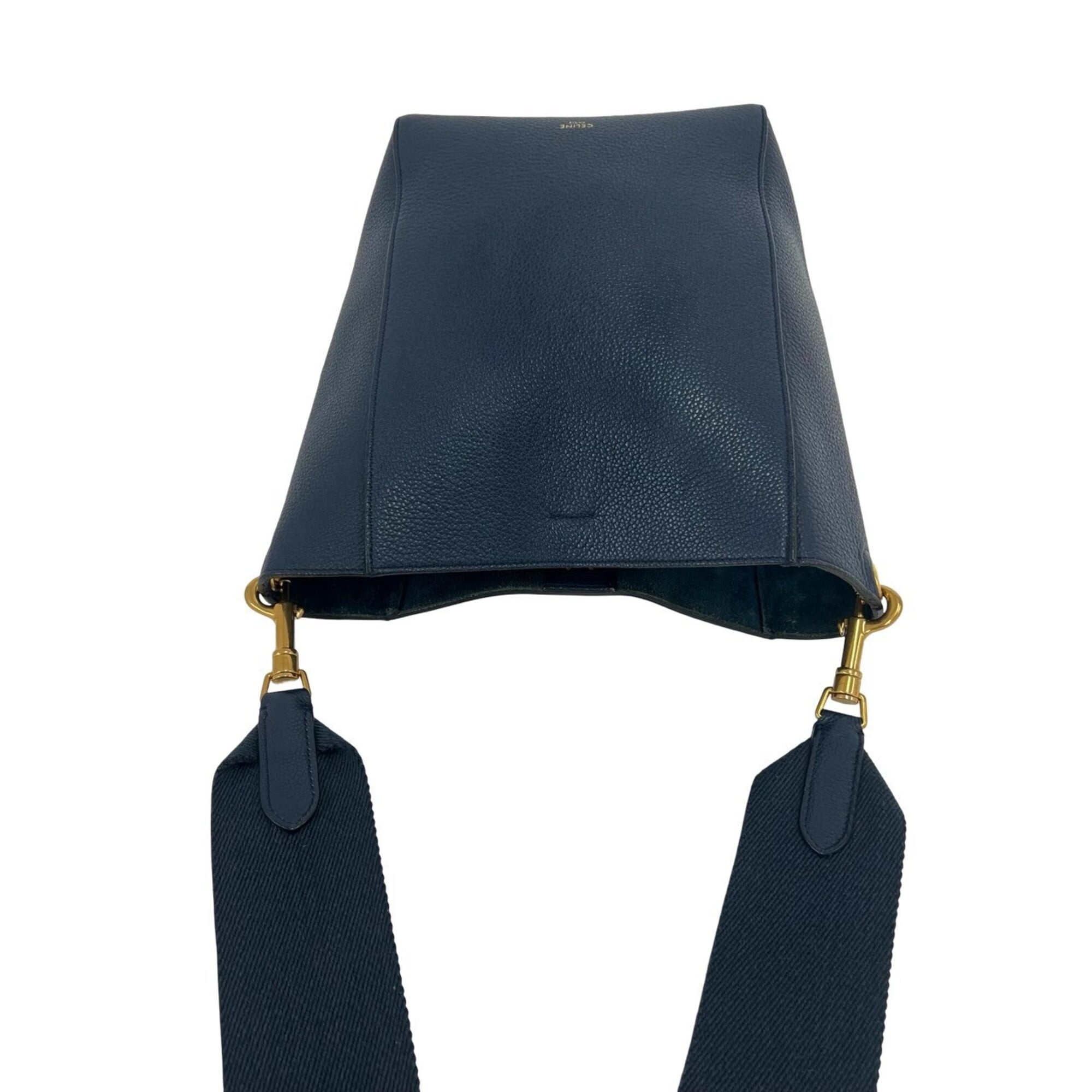 Celine Navy Leather Crossbody Bag Shoulder Bag (Pre-Owned)