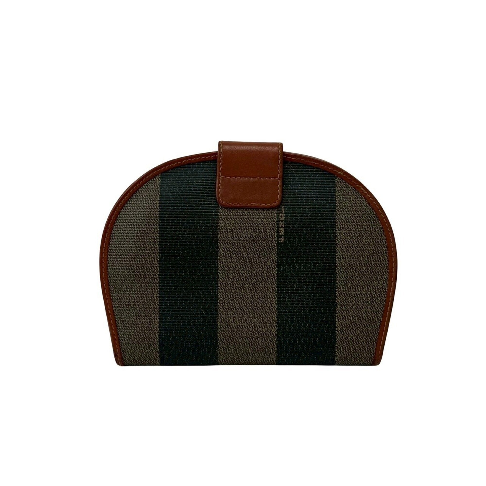 Fendi Black Brown Khaki Leather Pvc Wallet (Bi-Fold) (Pre-Owned)