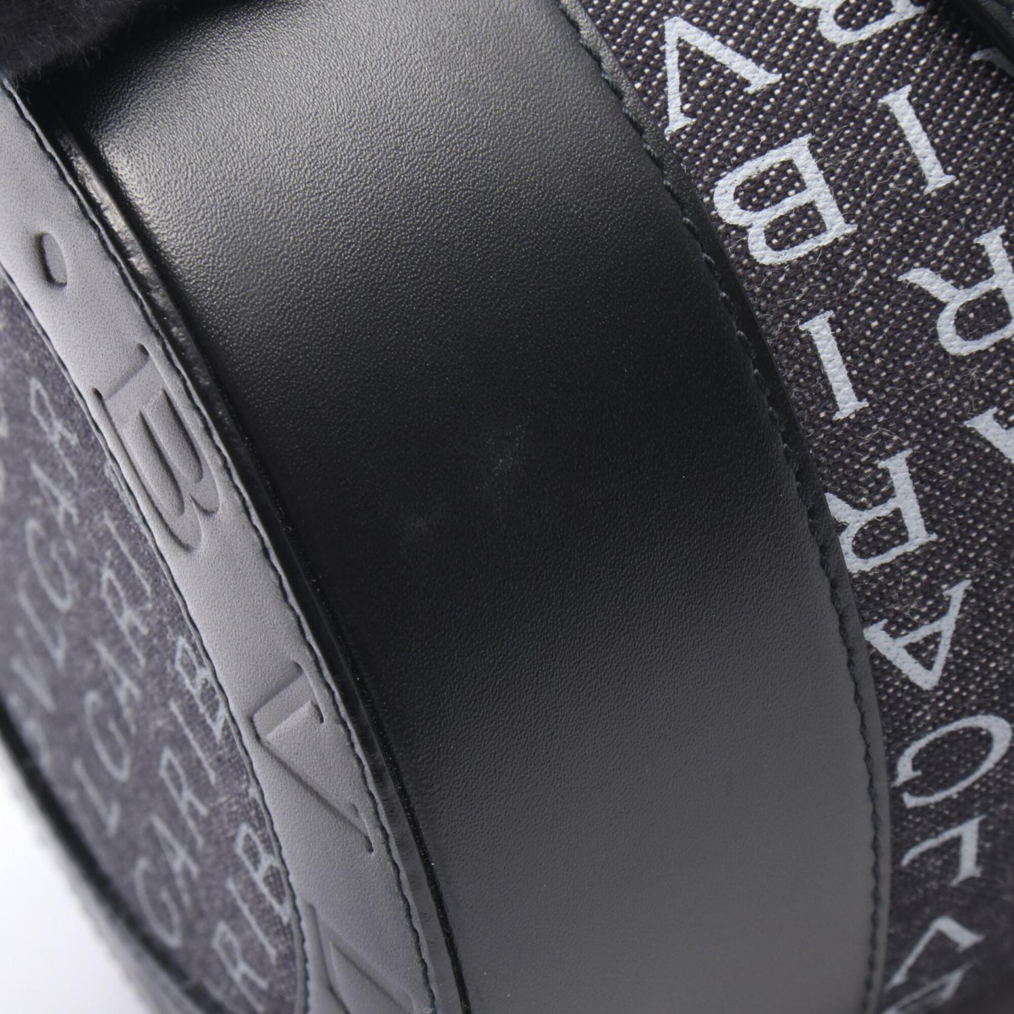 Bvlgari Logomania Black Navy Denim Leather Handbag Shoulder Bag (Pre-Owned)