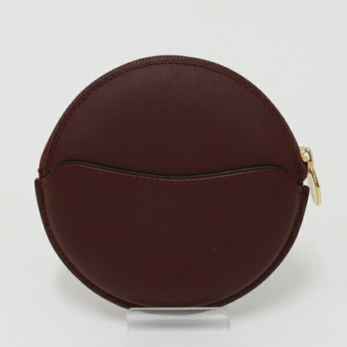 Cartier Bordeaux Leather Coin Purse/Coin Case (Pre-Owned)