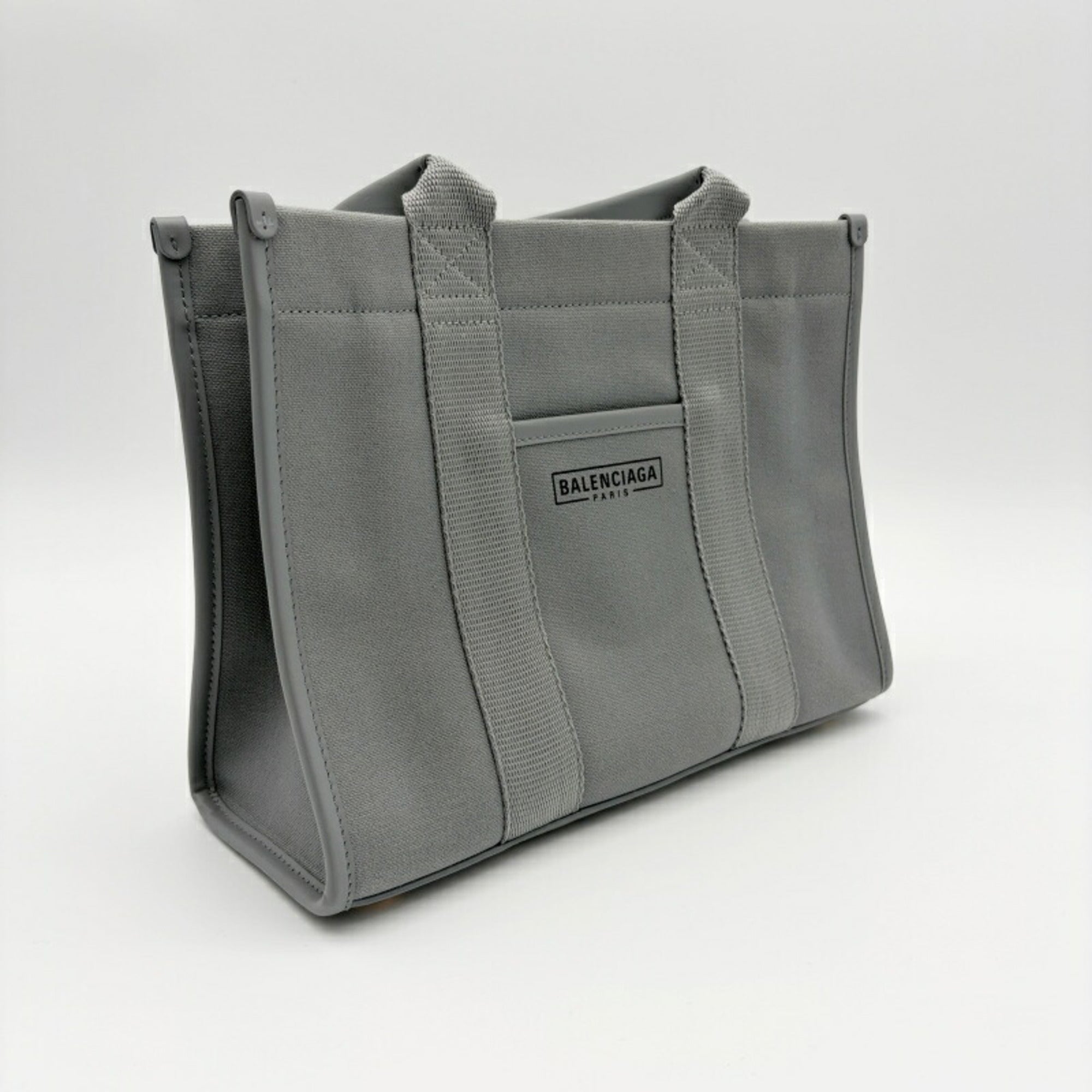 Balenciaga Gray Canvas Leather Tote Bag (Pre-Owned)