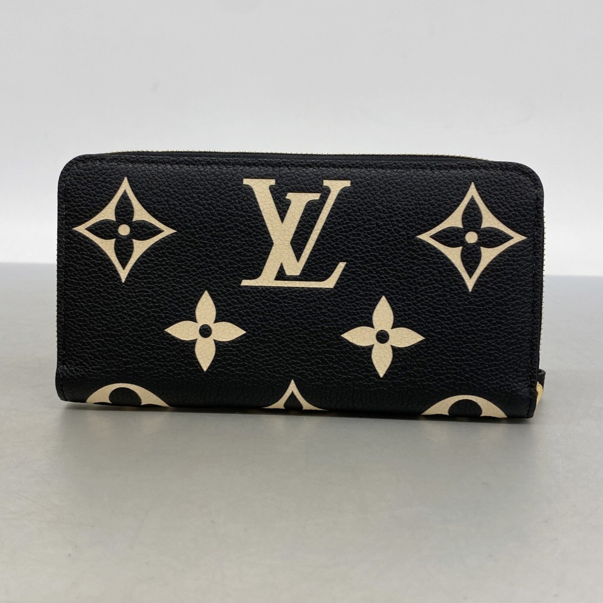 Louis Vuitton Beige Black Long Wallet (Bi-Fold) (Pre-Owned)