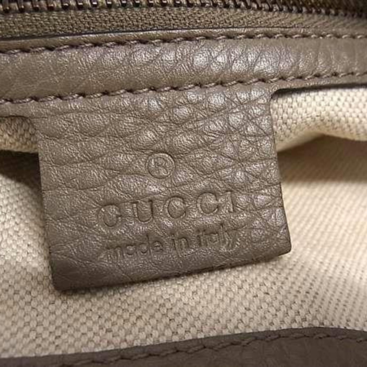 Gucci Grayish Leather Tote Bag (Pre-Owned)