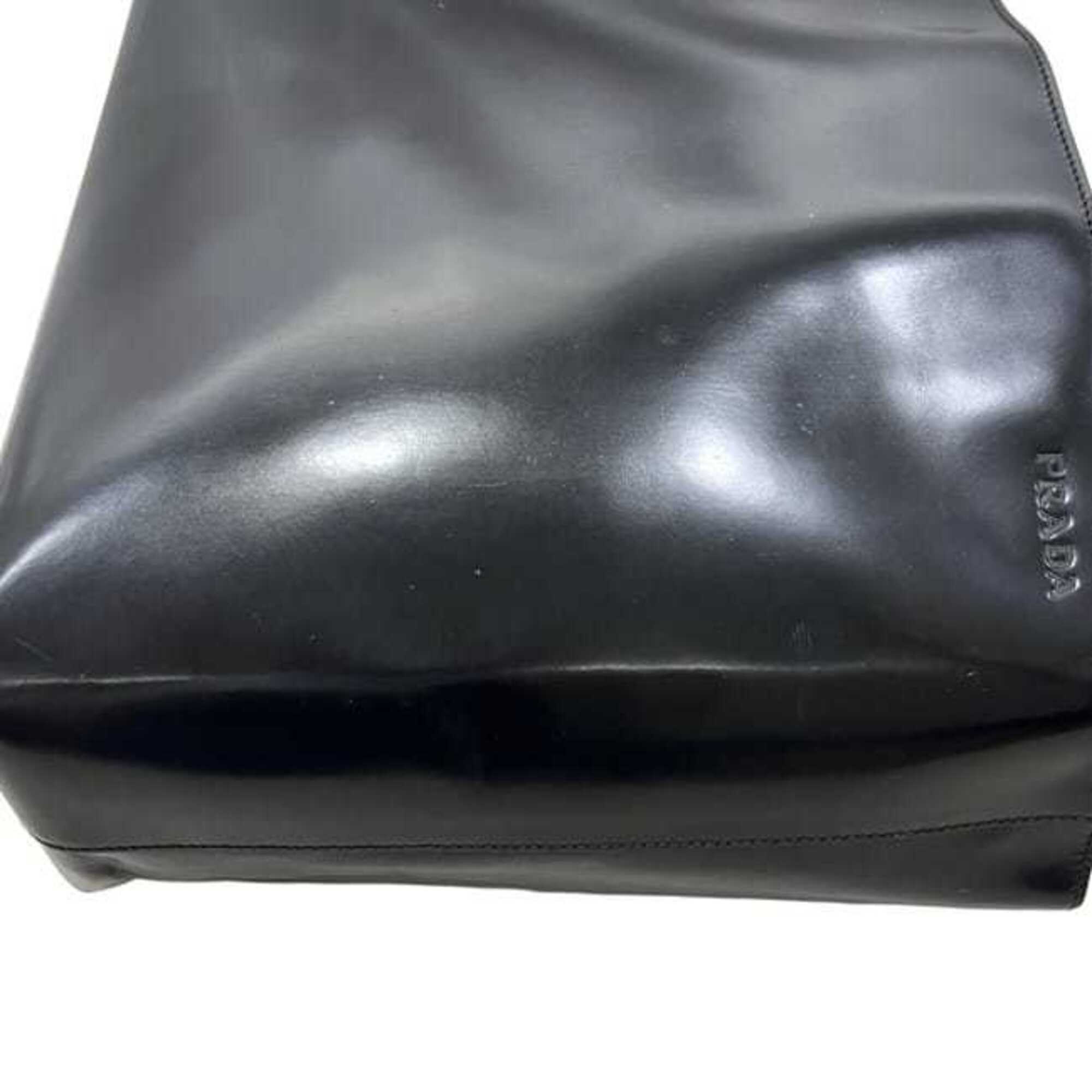 Prada Black Nero Leather Handbag Tote Bag (Pre-Owned)