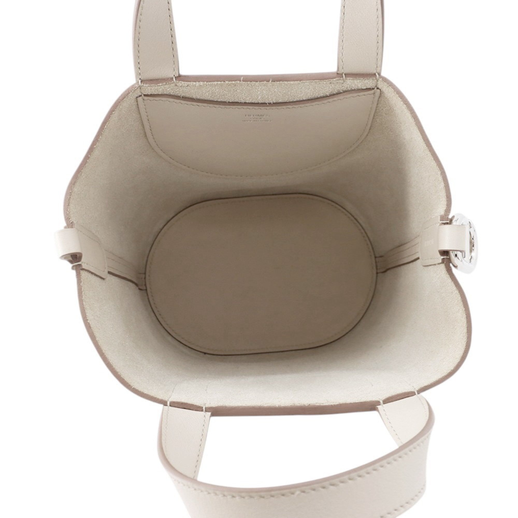 Hermes Beige Light Beige Taurillon Clemence Leather Swift Leather Tote Bag (Pre-Owned)