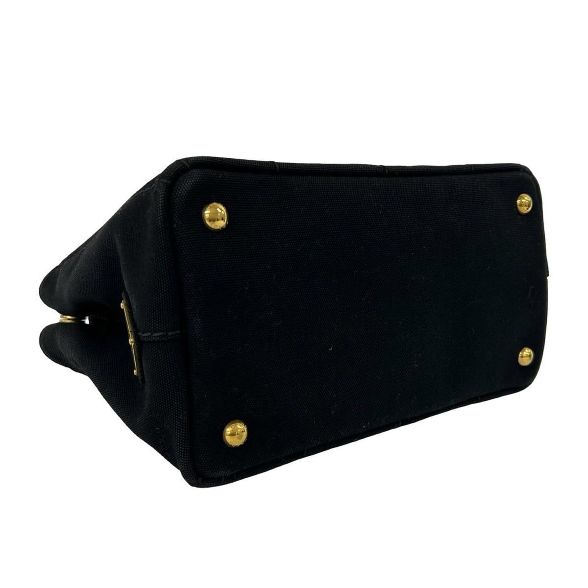 Prada Black Canvas Handbag Shoulder Bag Tote Bag (Pre-Owned)