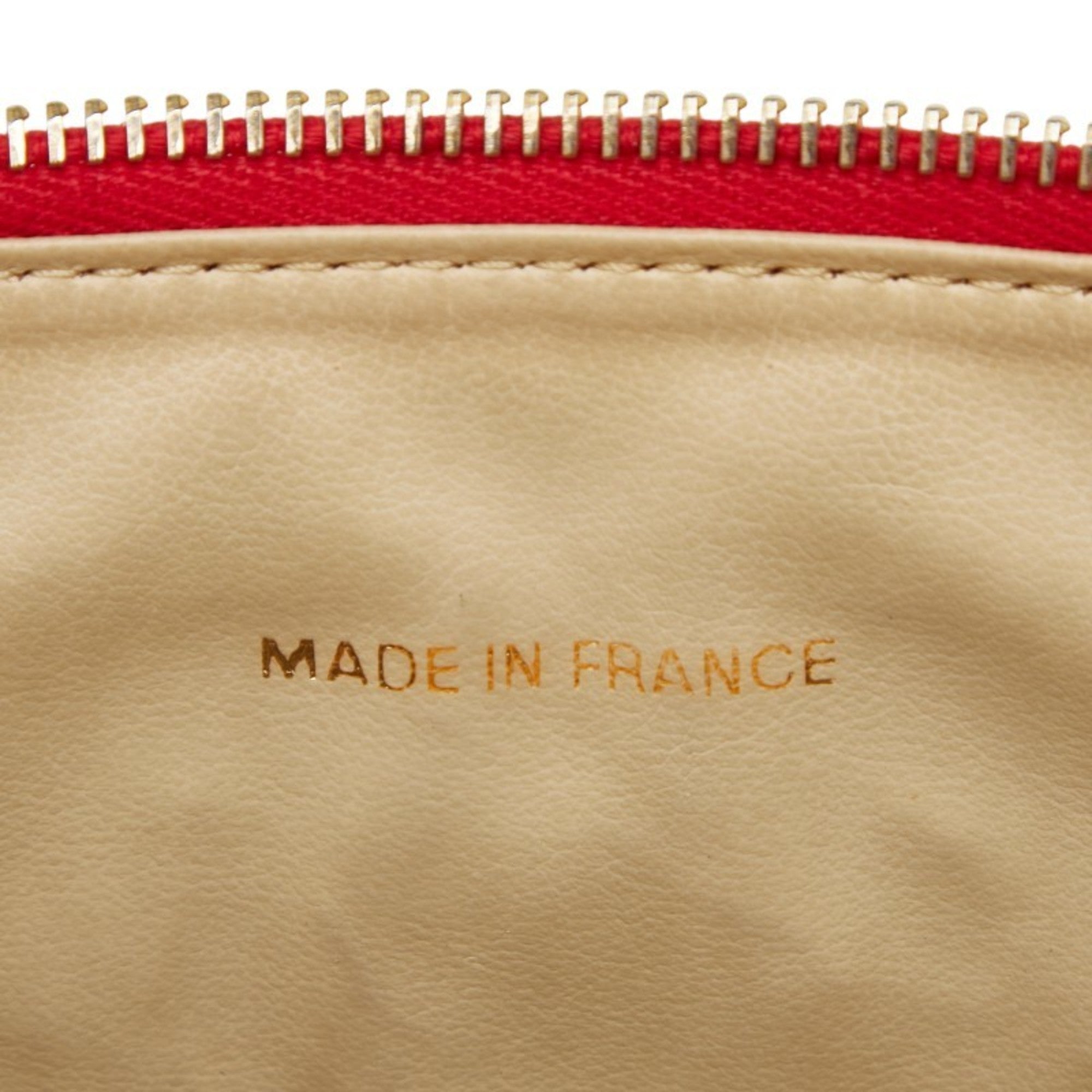 Chanel Red Color Grained Calfskin Handbag Vanity Bag (Pre-Owned)