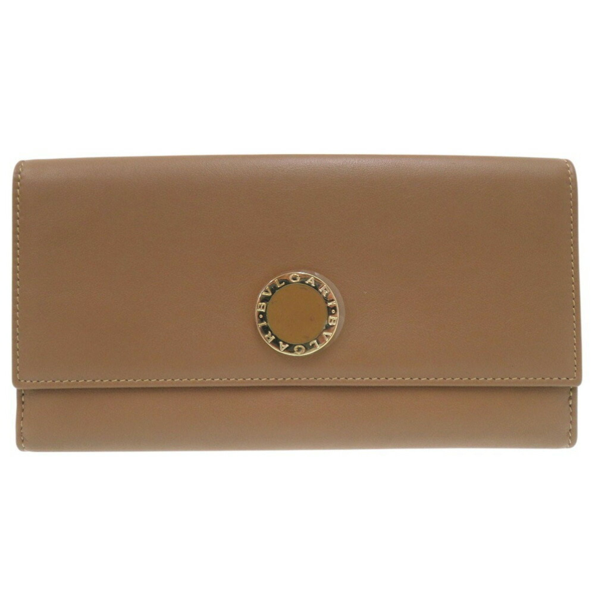 Bvlgari Brown Leather Long Wallet (Bi-Fold) (Pre-Owned)