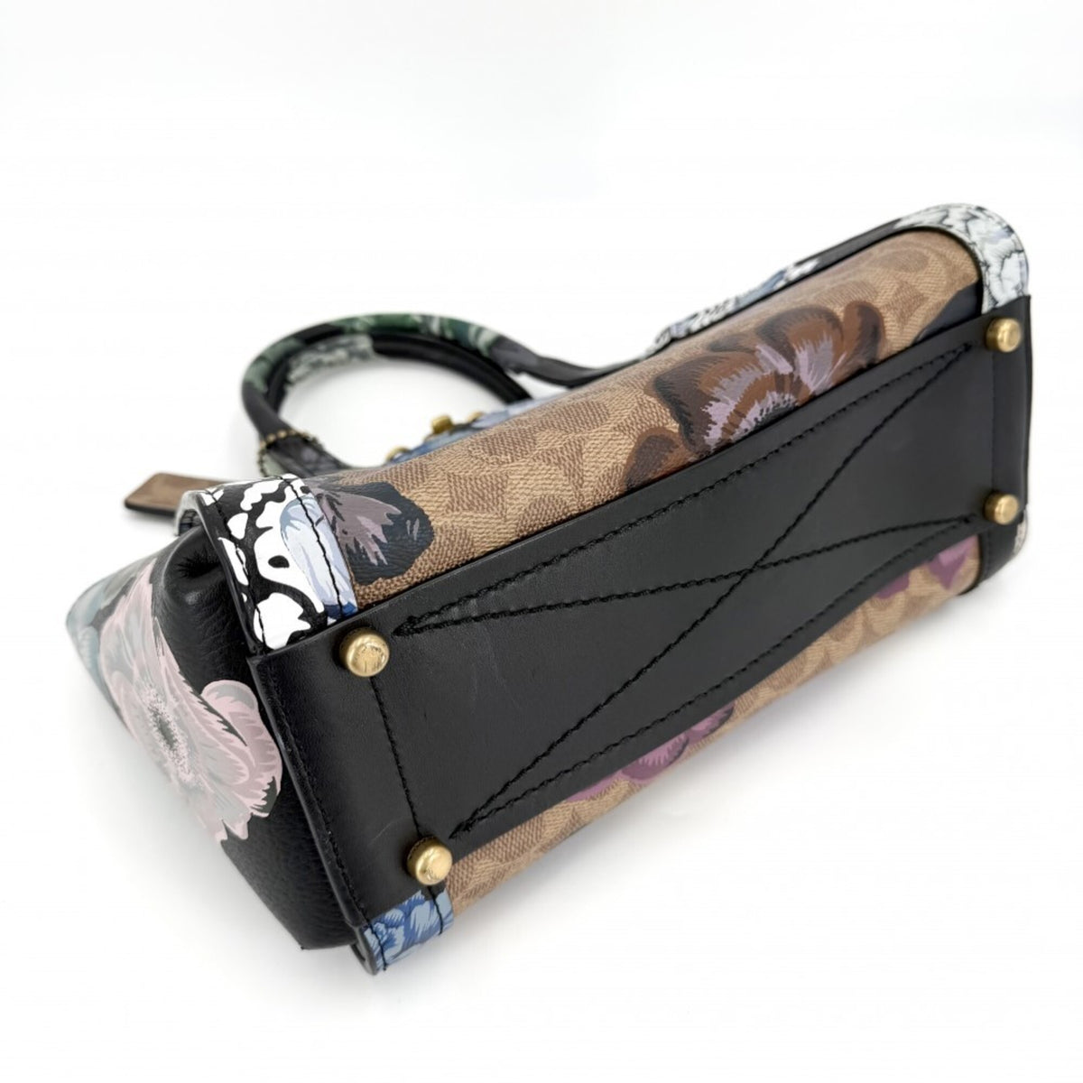 Coach Black Multi-Color Leather Handbag Shoulder Bag (Pre-Owned)