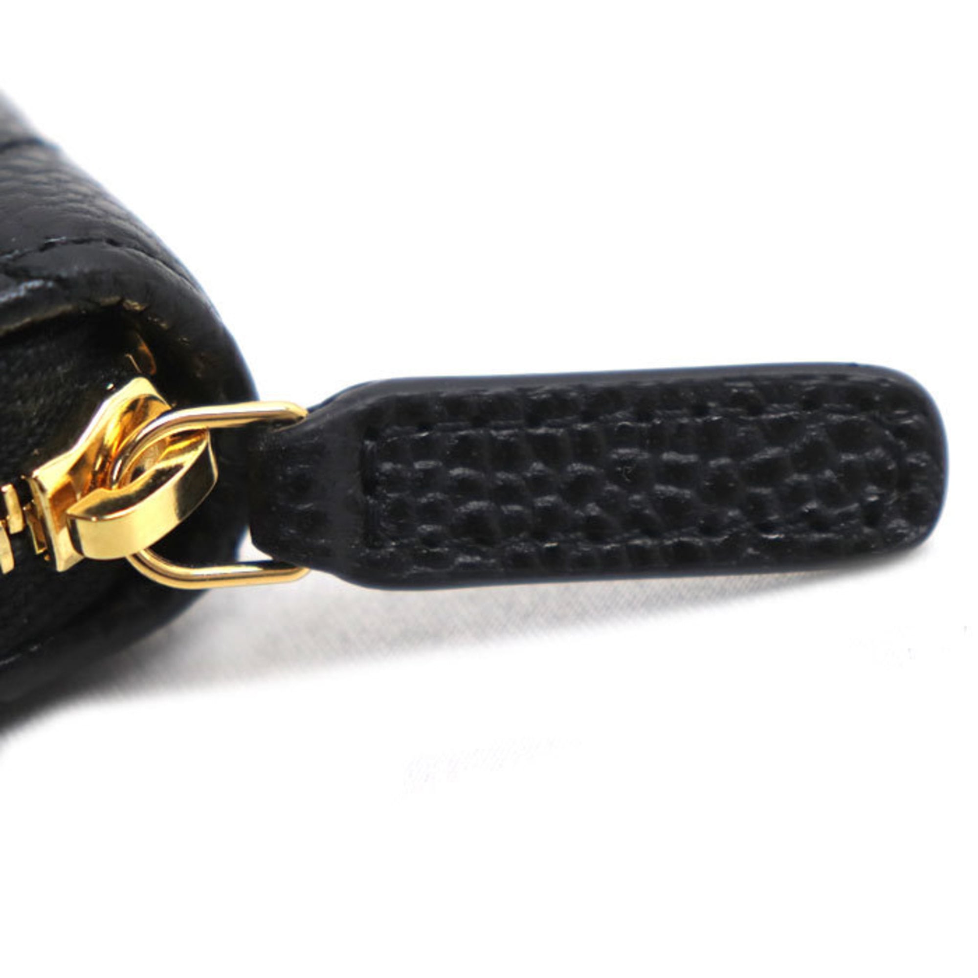 Chanel Black Leather Coin Purse/Coin Case (Pre-Owned)