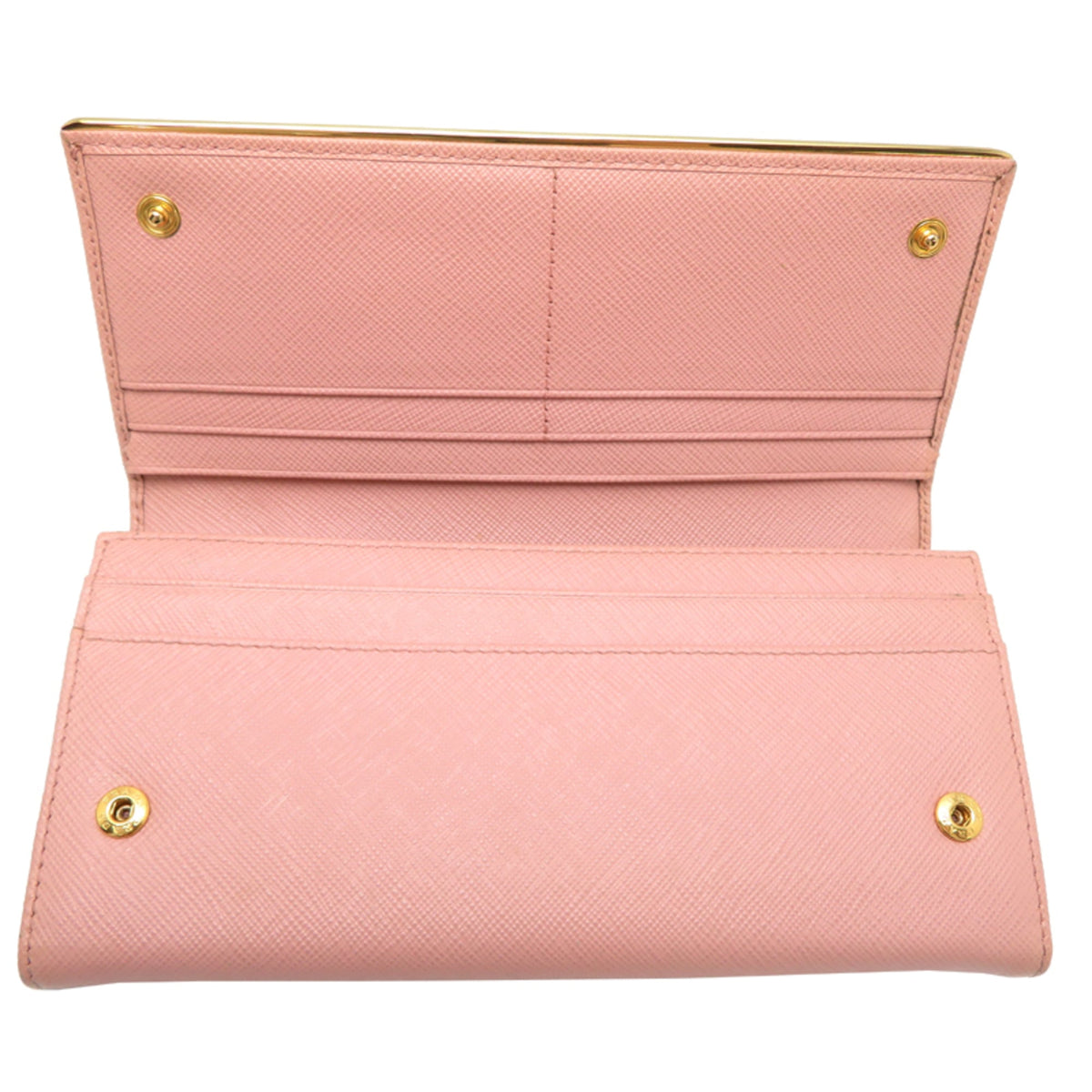 Prada Pink Leather Long Wallet (Bi-Fold) (Pre-Owned)